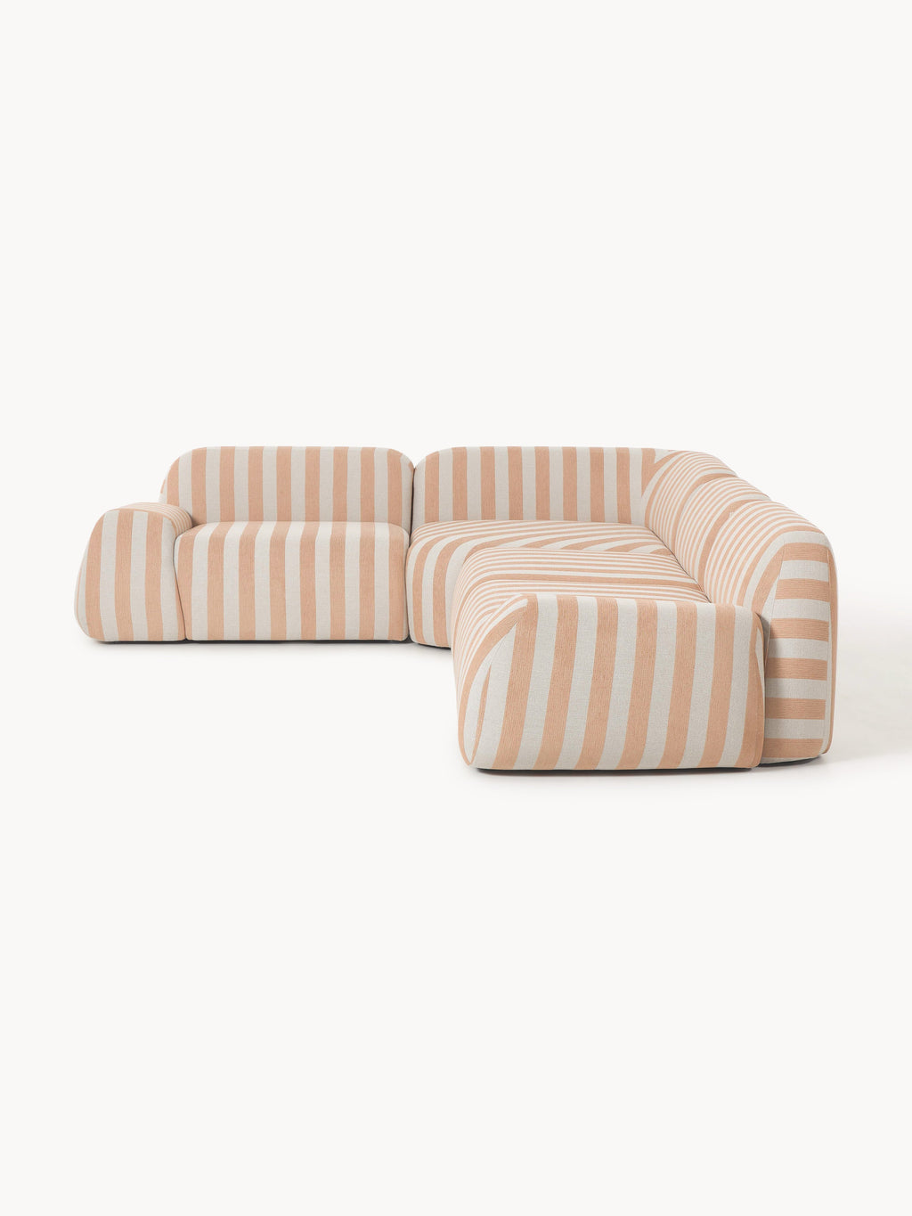 Modulares Gestreiftes Ecksofa Wolke (4-Sitzer)