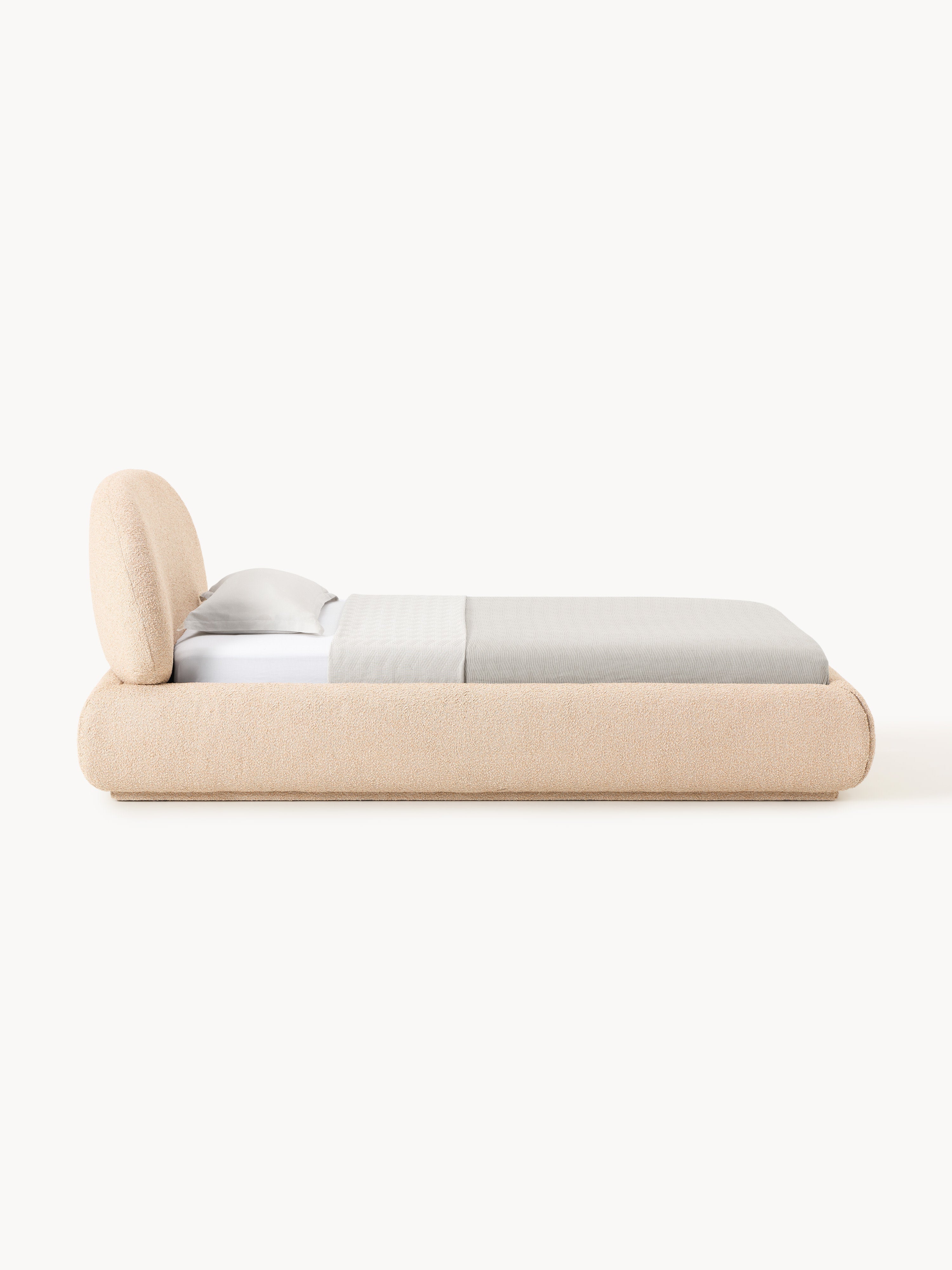 Bouclé-Polster-Einzelbett Alba