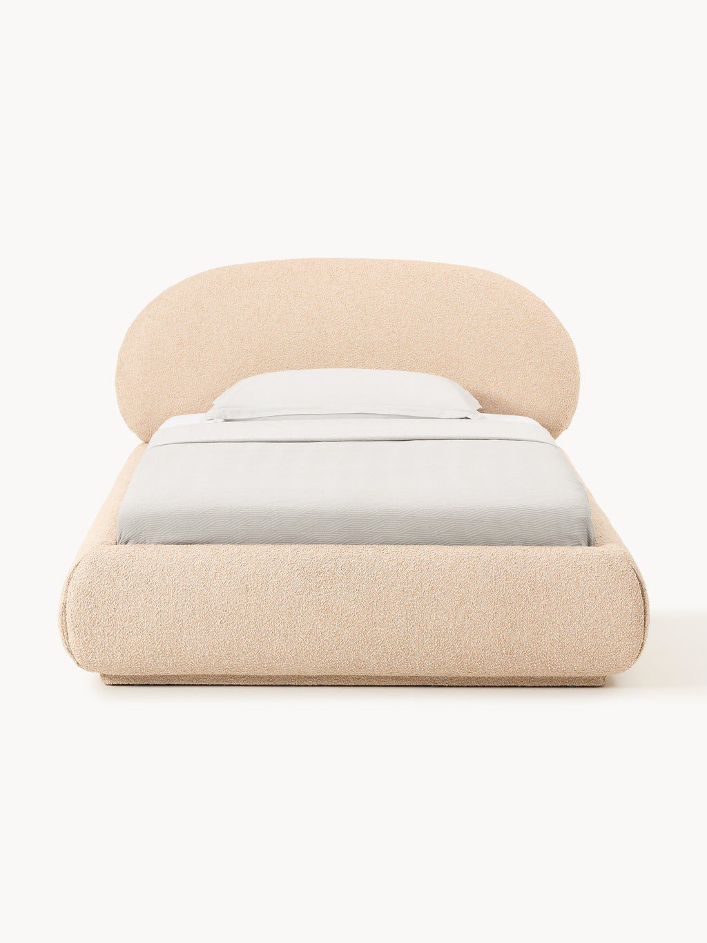 Bouclé-Polster-Einzelbett Alba