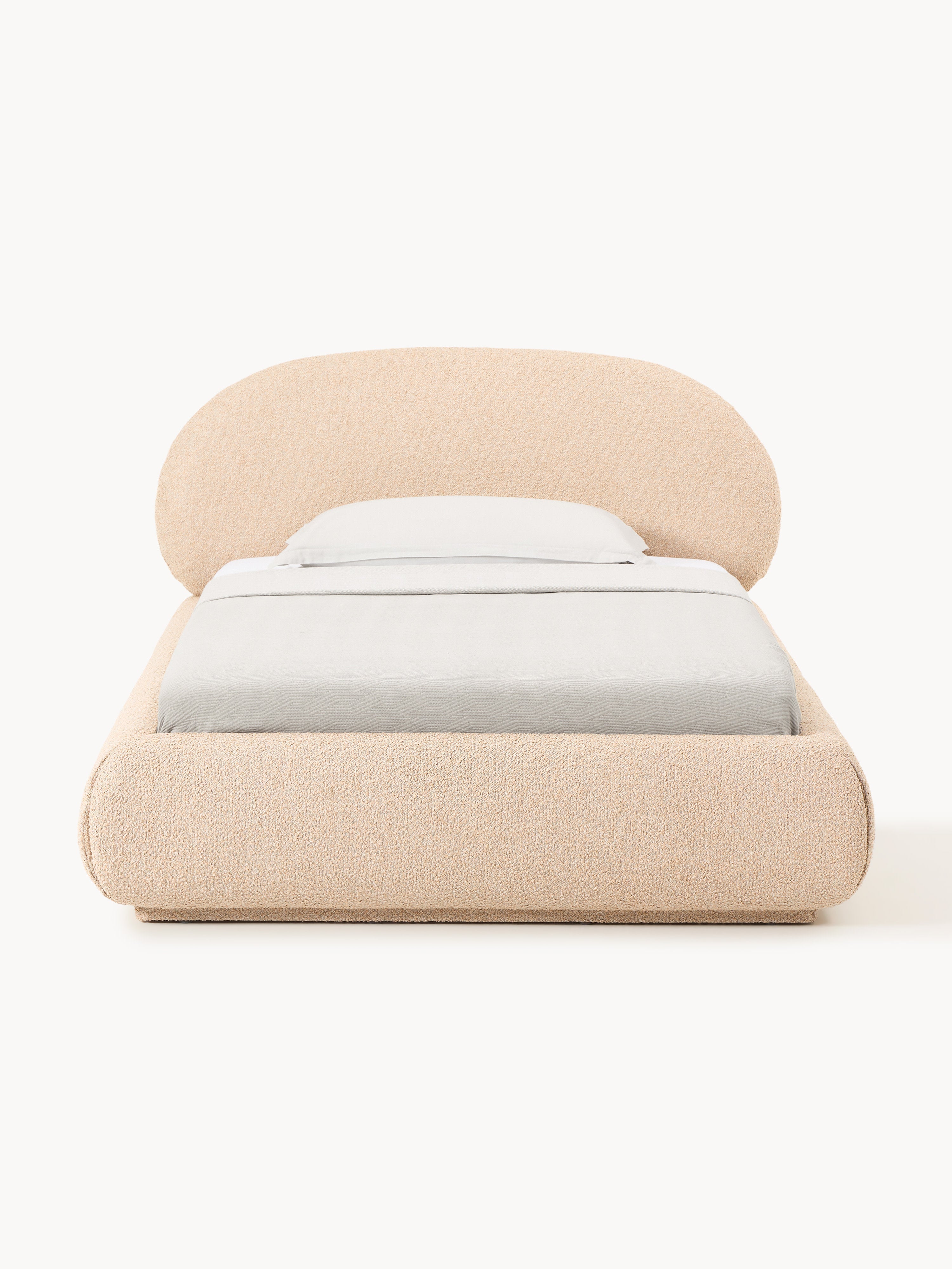 Bouclé-Polster-Einzelbett Alba