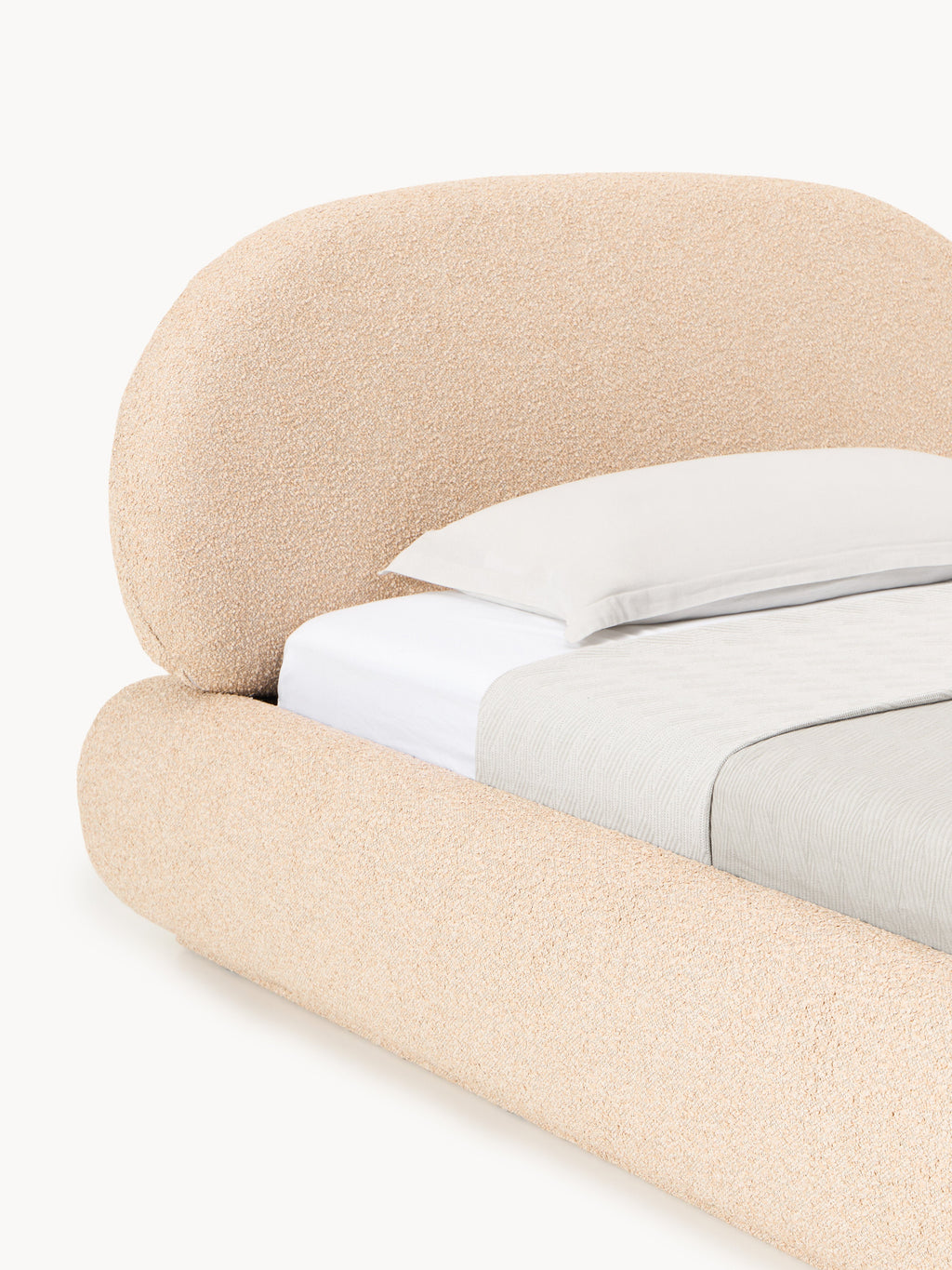 Bouclé-Polster-Einzelbett Alba