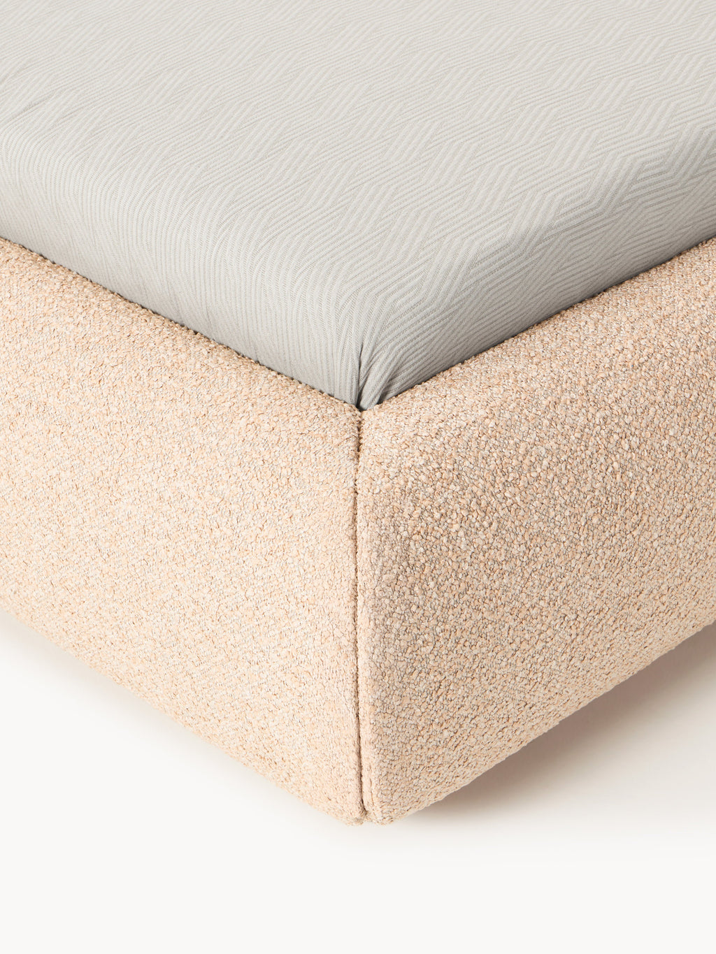 Bouclé-Polster-Einzelbett Alba