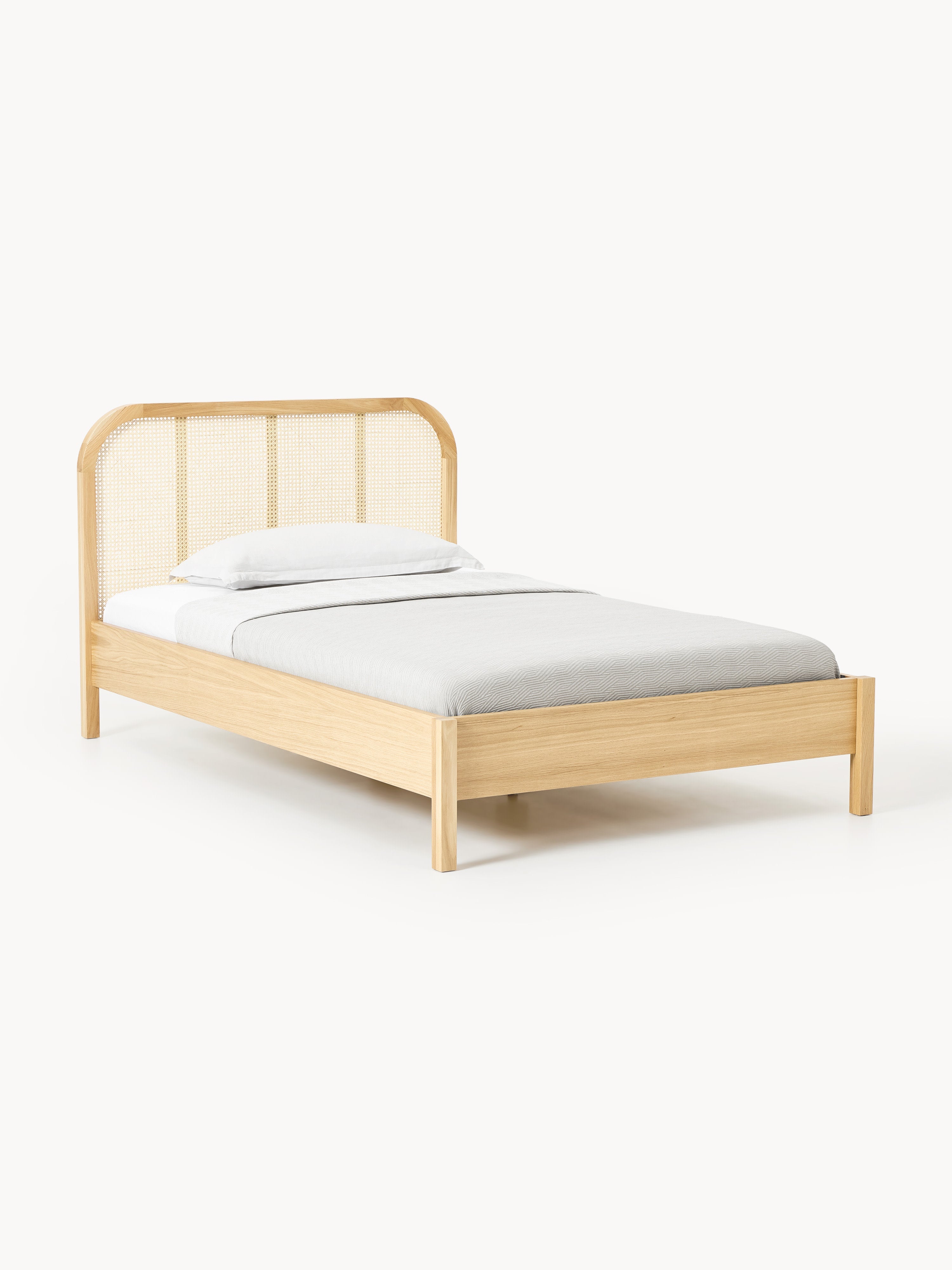 Galeriebild 1 - Holz-Einzelbett Jones mit Kopfteil aus Wiener Geflecht