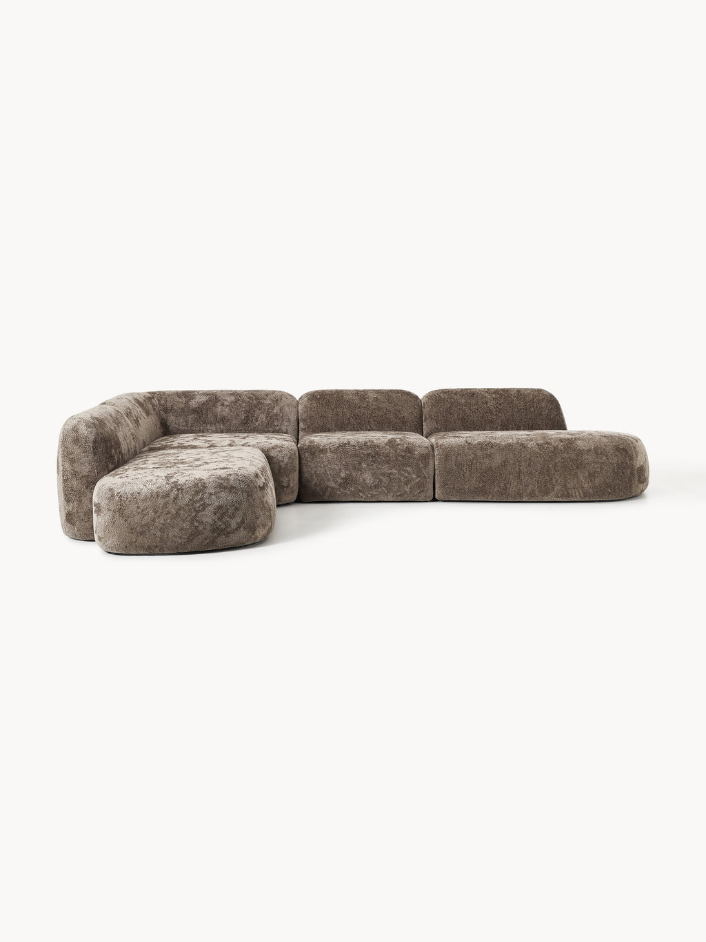 Galeriebild 1 - XL Modulares Teddy-Bouclé-Ecksofa Wolke mit Chaiselongue