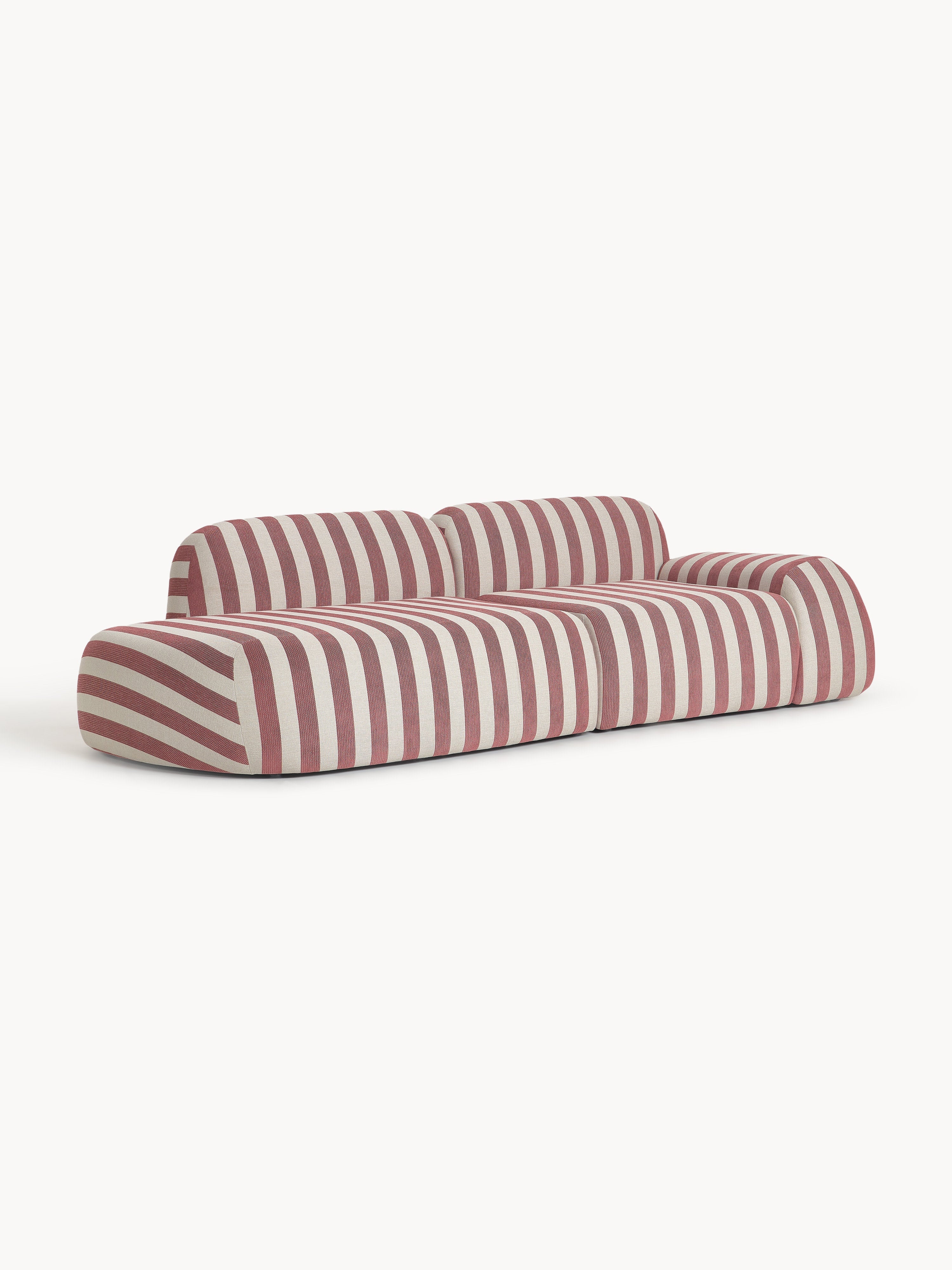 Modulare Gestreifte Chaise Wolke (3-Sitzer)