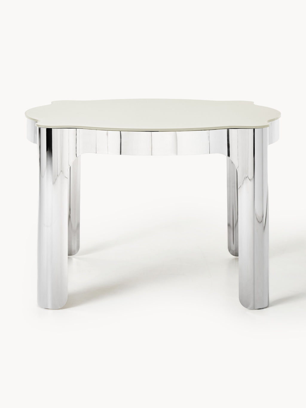 Runder Esstisch Georgia mit Glasplatte, Ø 110 cm