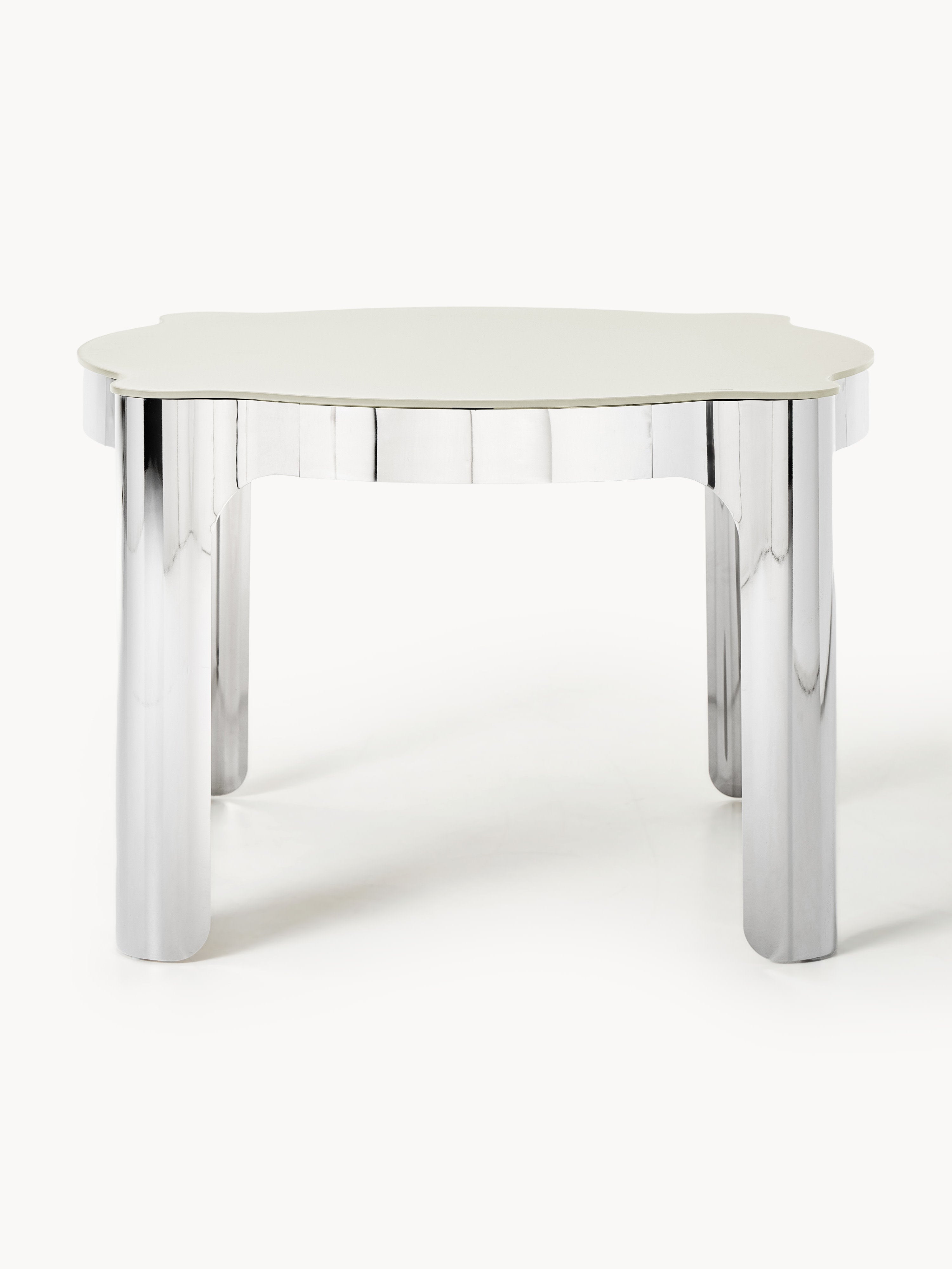 Runder Esstisch Georgia mit Glasplatte, Ø 110 cm