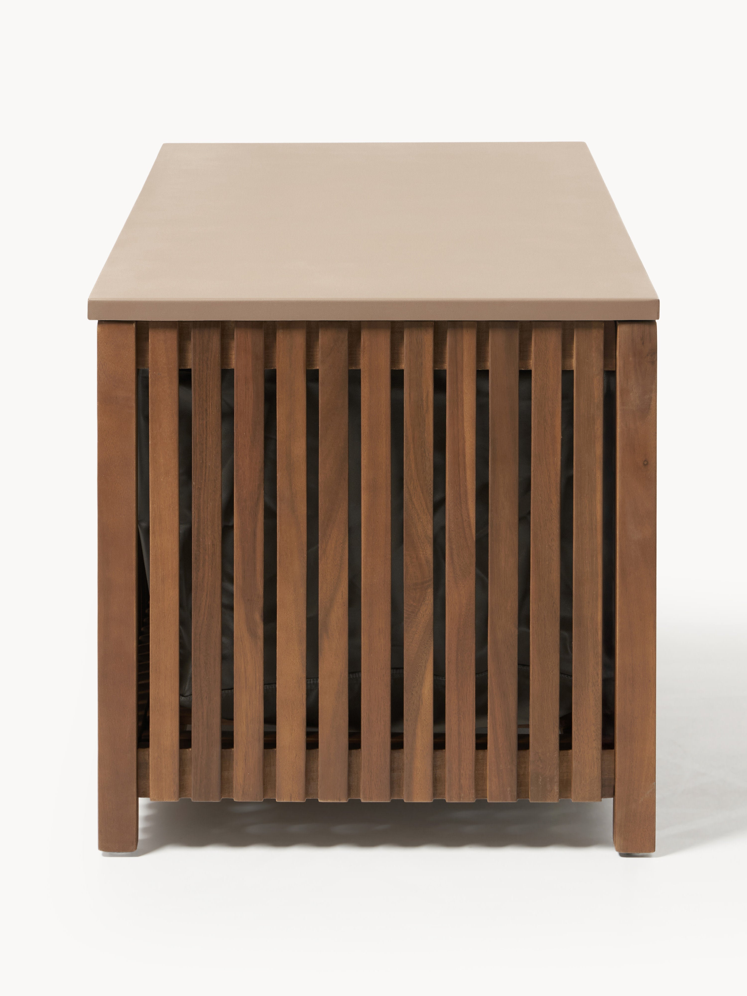Garten-Aufbewahrungsbox Arkin aus Akazienholz mit Einsatz, B 129 cm