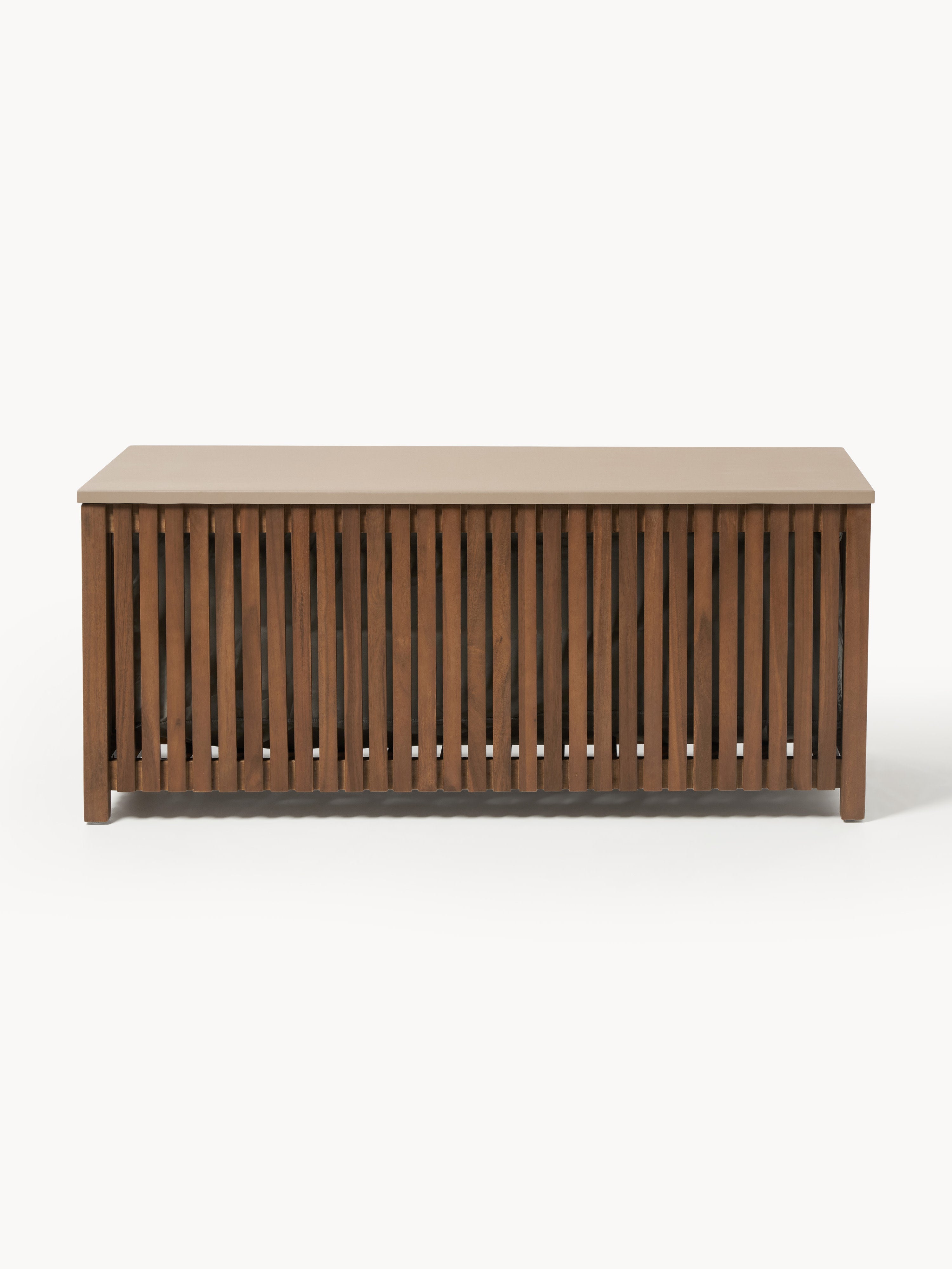 Garten-Aufbewahrungsbox Arkin aus Akazienholz mit Einsatz, B 129 cm