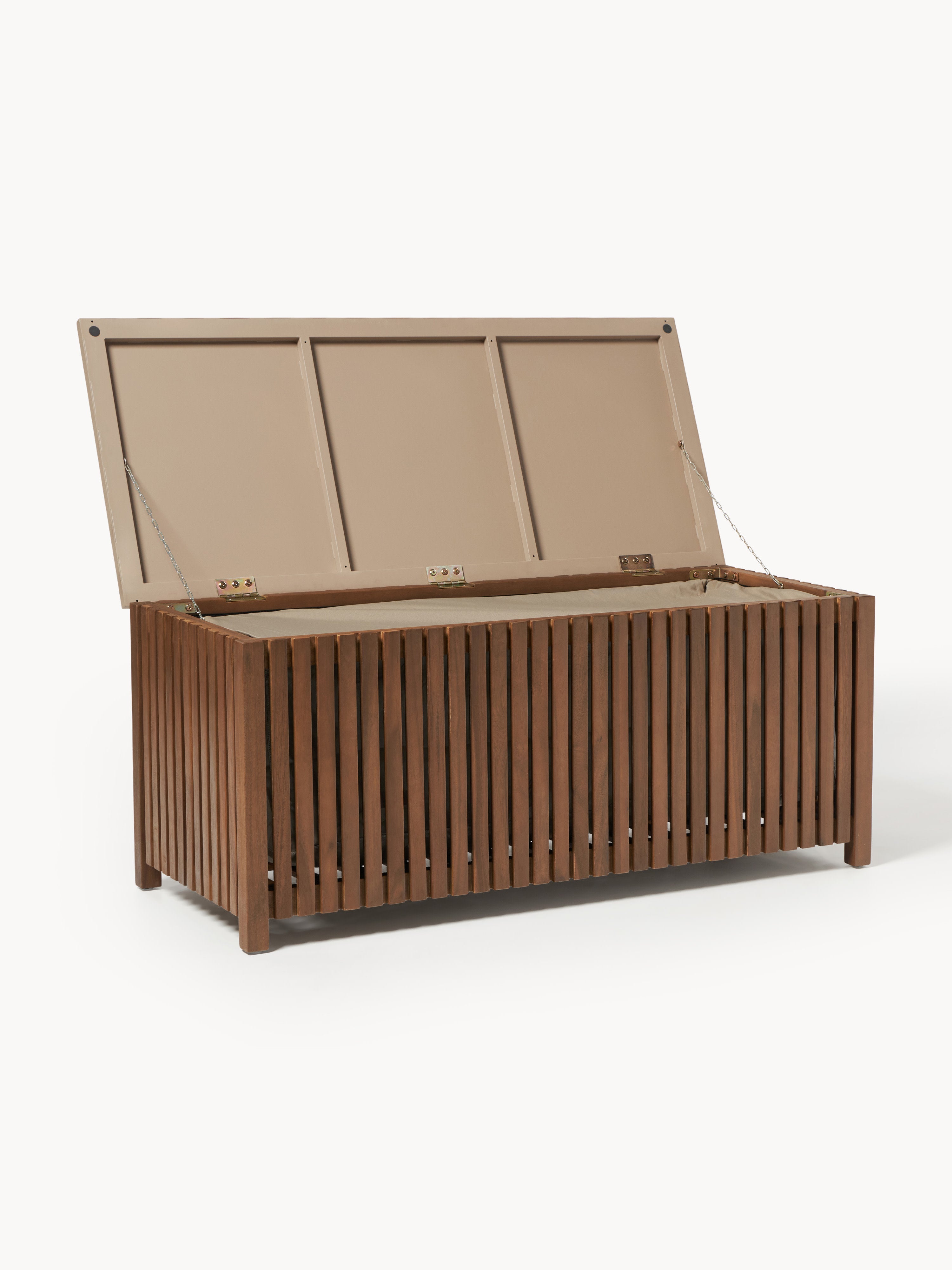 Garten-Aufbewahrungsbox Arkin aus Akazienholz mit Einsatz, B 129 cm