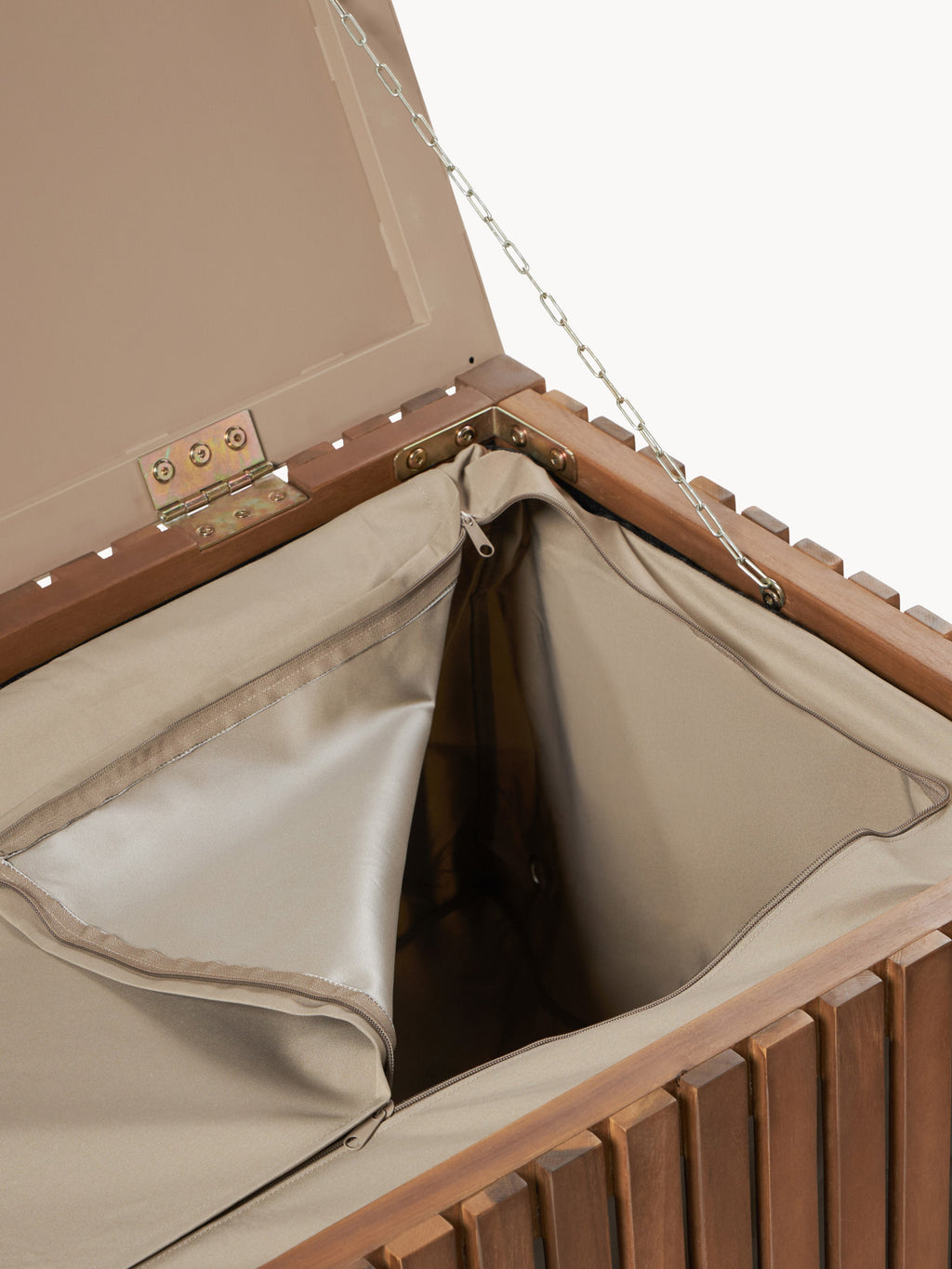 Garten-Aufbewahrungsbox Arkin aus Akazienholz mit Einsatz, B 129 cm