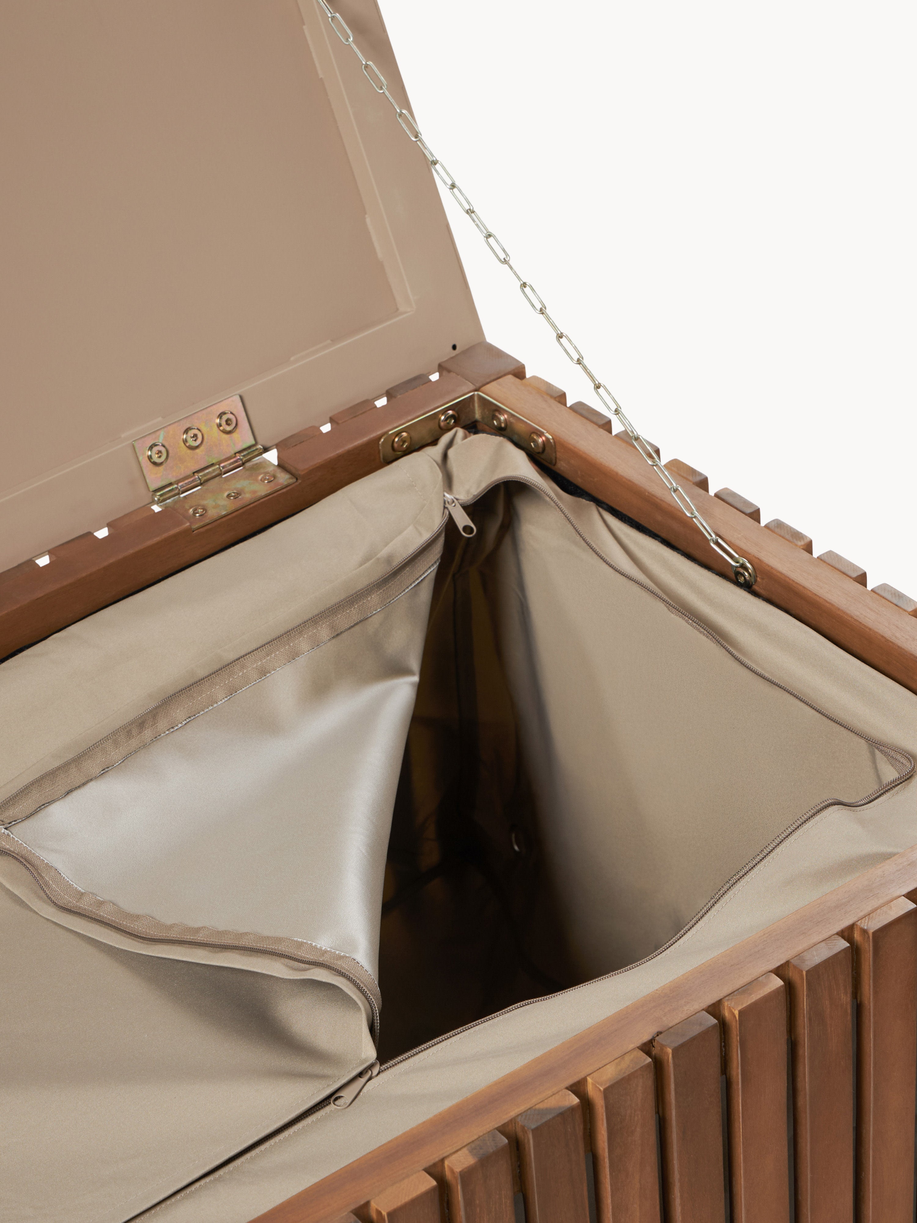 Garten-Aufbewahrungsbox Arkin aus Akazienholz mit Einsatz, B 129 cm