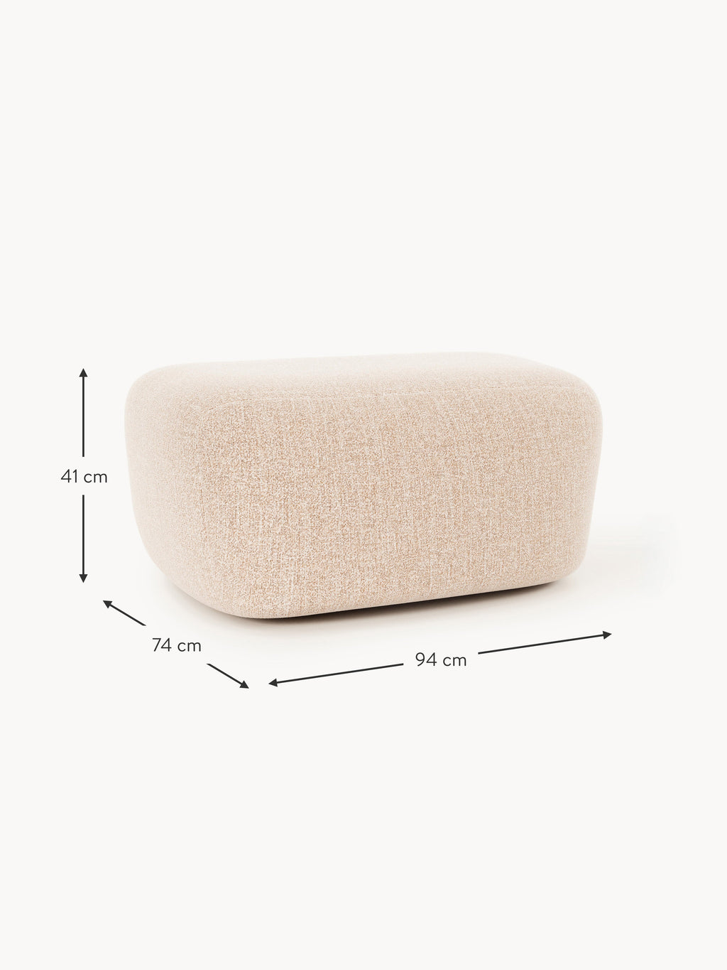 Großer Bouclé-Sofa-Hocker Wolke