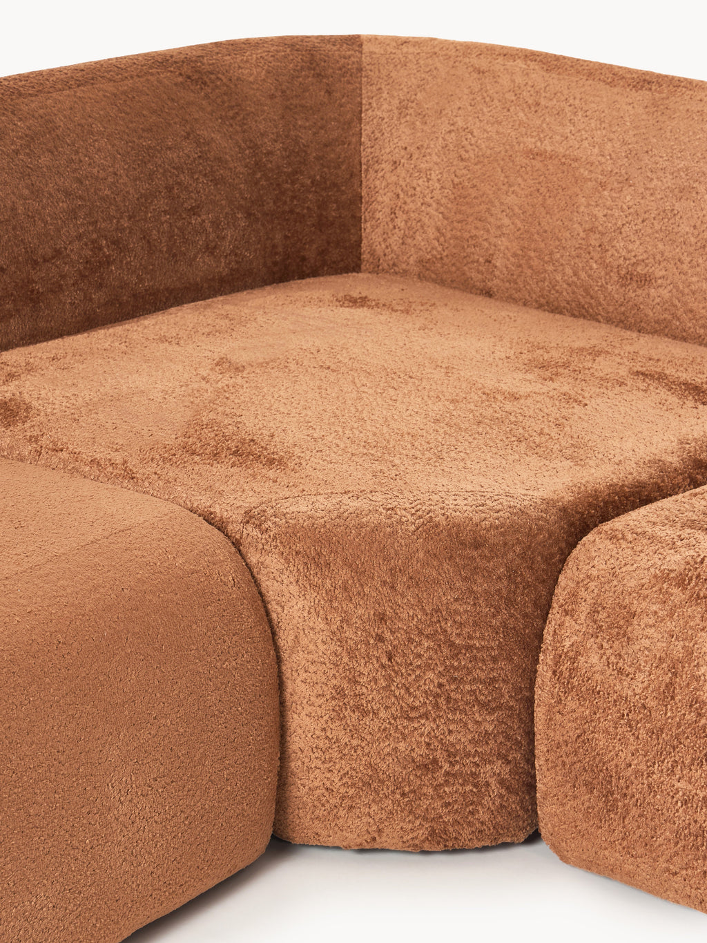 XL Modulares Teddy-Bouclé-Sofa Wolke