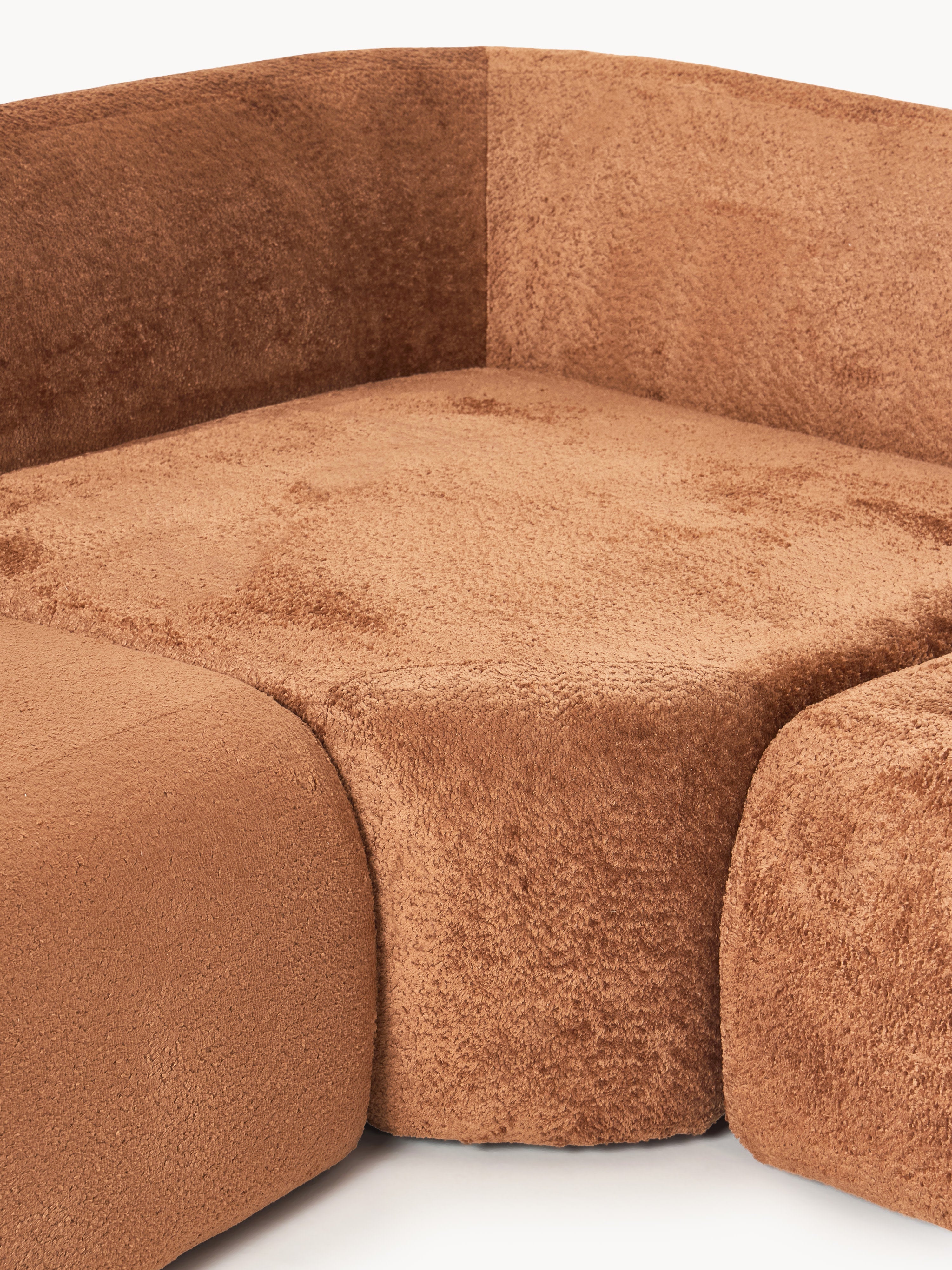 XL Modulares Teddy-Bouclé-Sofa Wolke