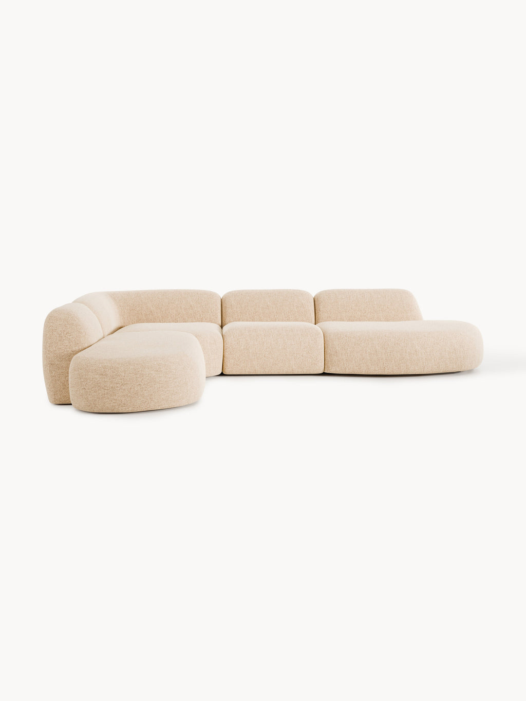 Galeriebild 1 - Modulares Bouclé-XL-Ecksofa Wolke mit Chaiselongue
