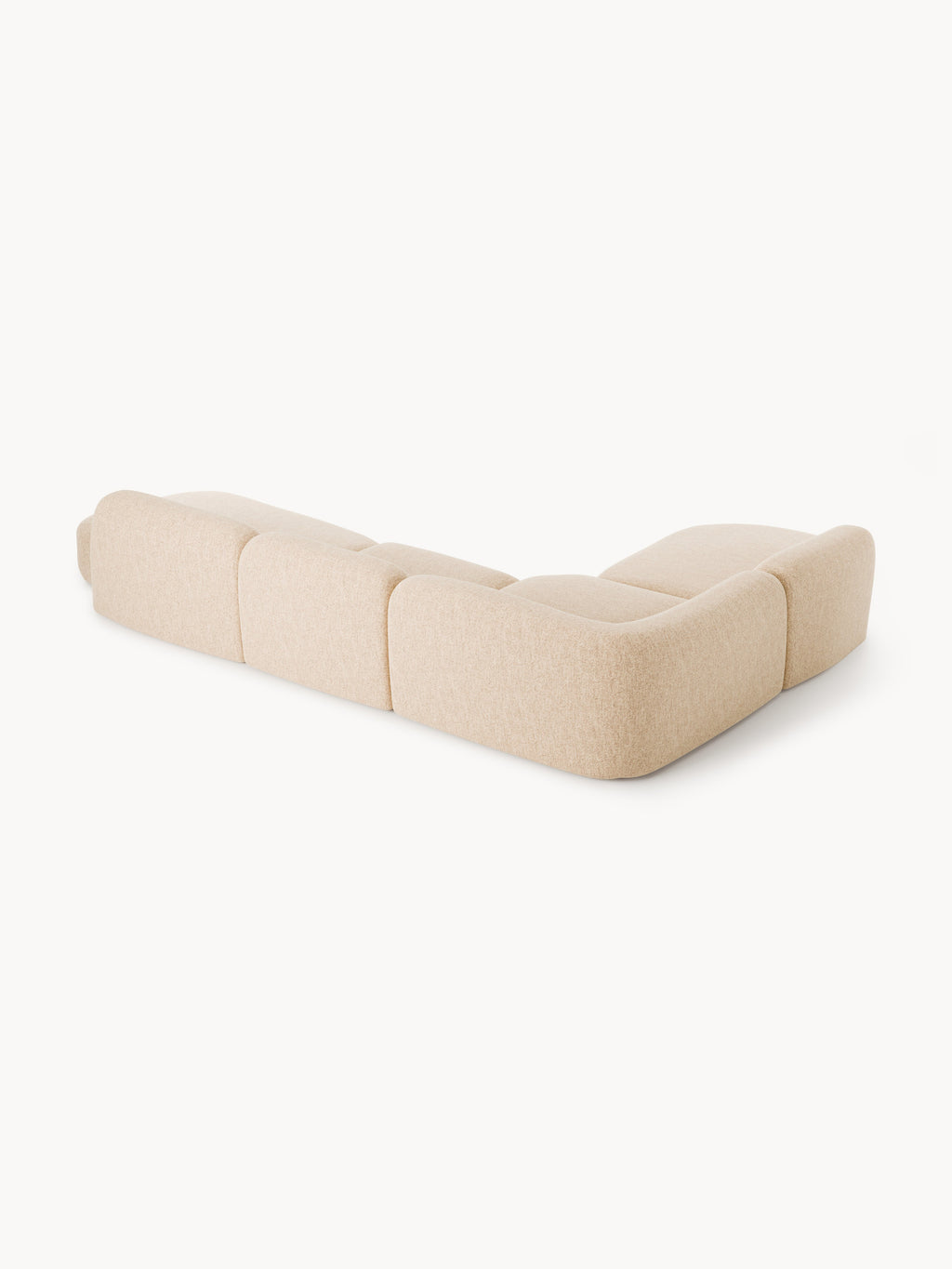 Modulares Bouclé-XL-Ecksofa Wolke mit Chaiselongue