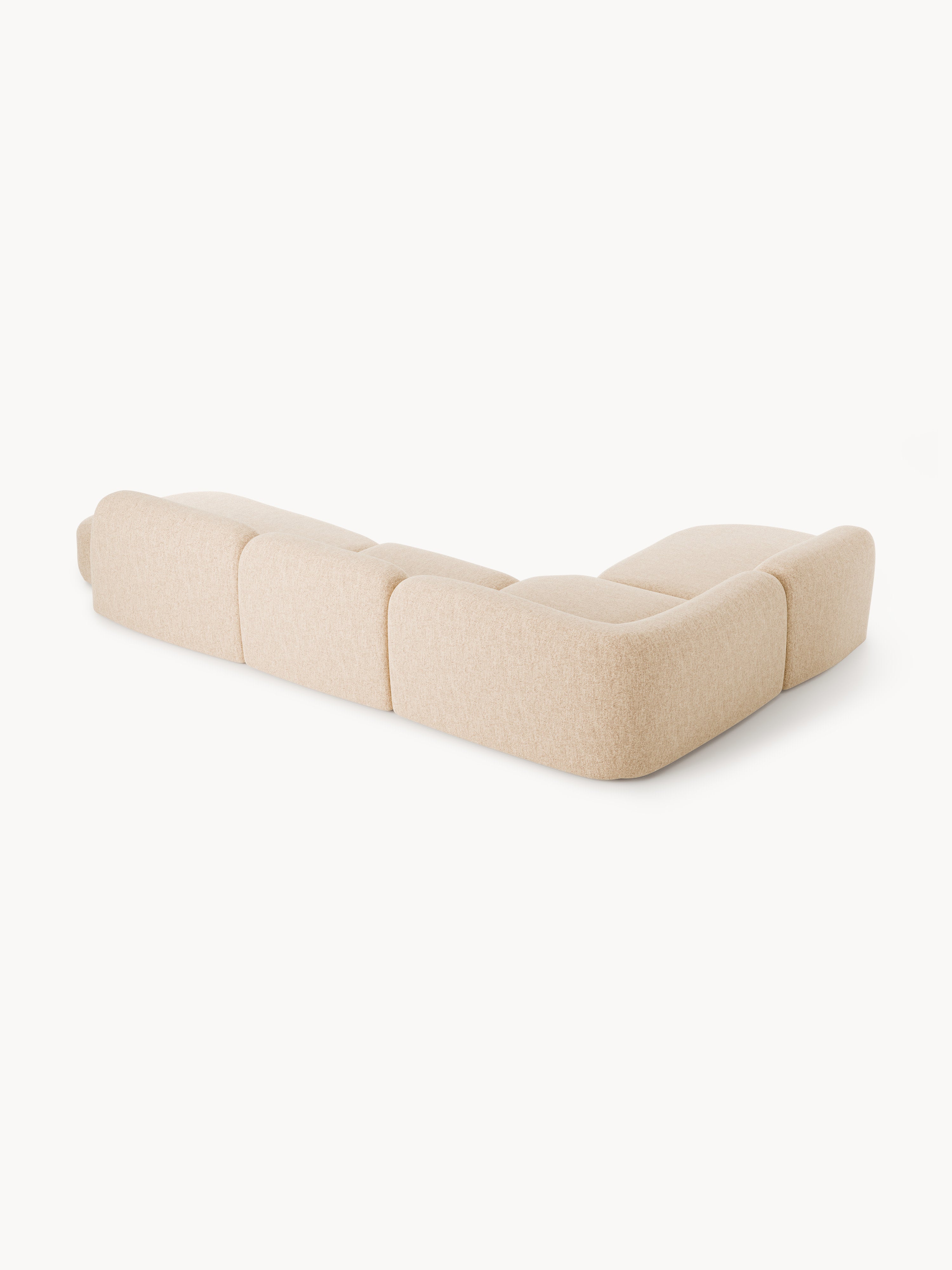 Modulares Bouclé-XL-Ecksofa Wolke mit Chaiselongue