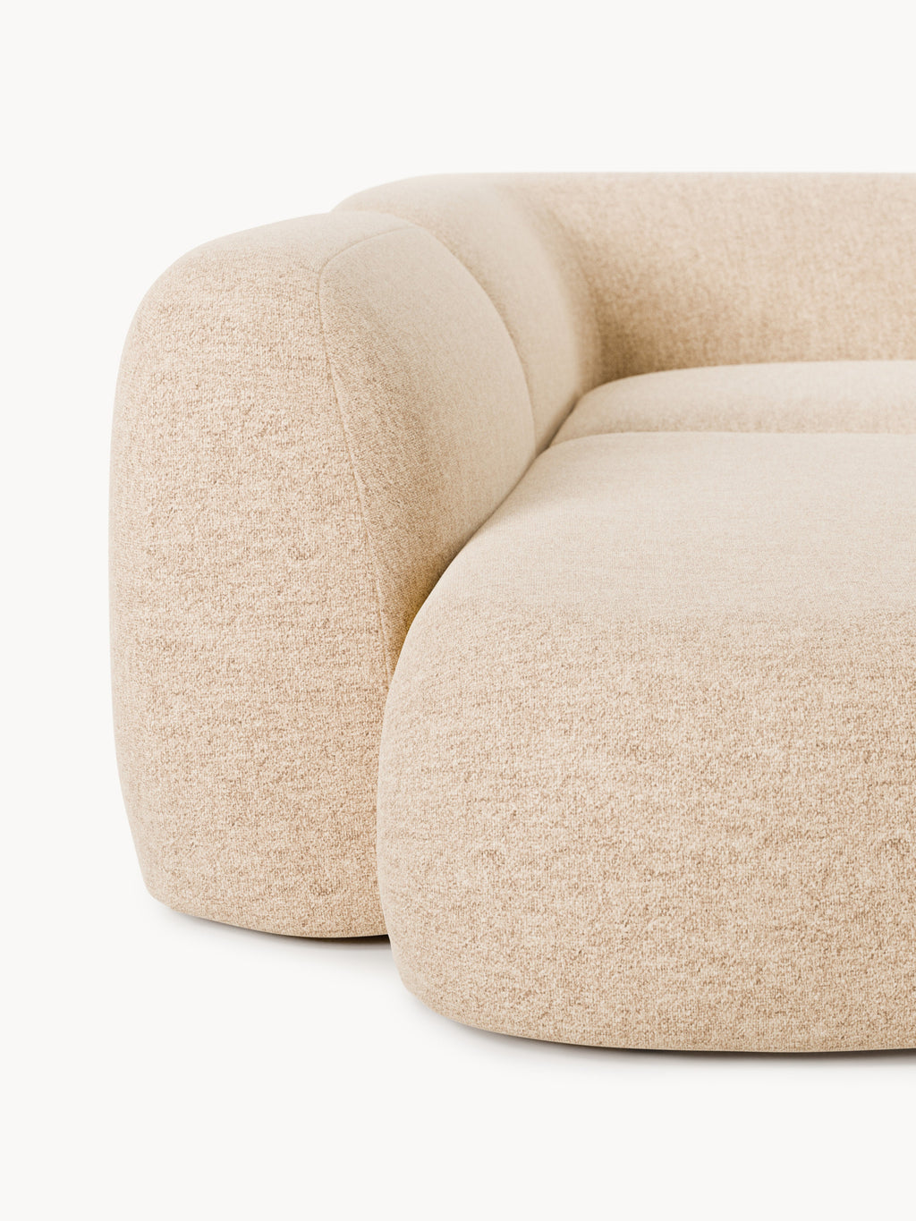 Modulares Bouclé-XL-Ecksofa Wolke mit Chaiselongue