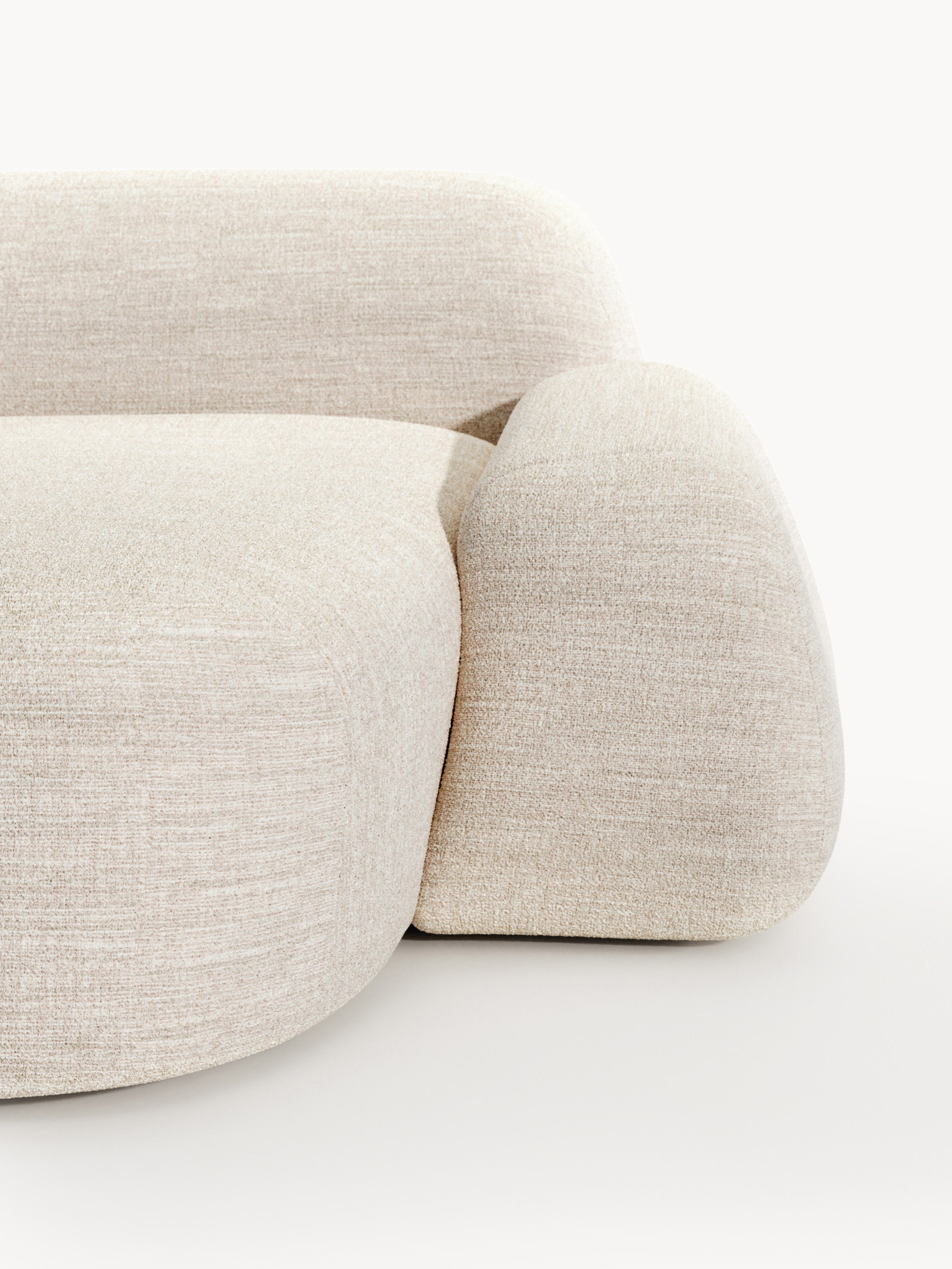 Modulares Bouclé-Ecksofa Wolke (4-Sitzer) mit Chaiselongue