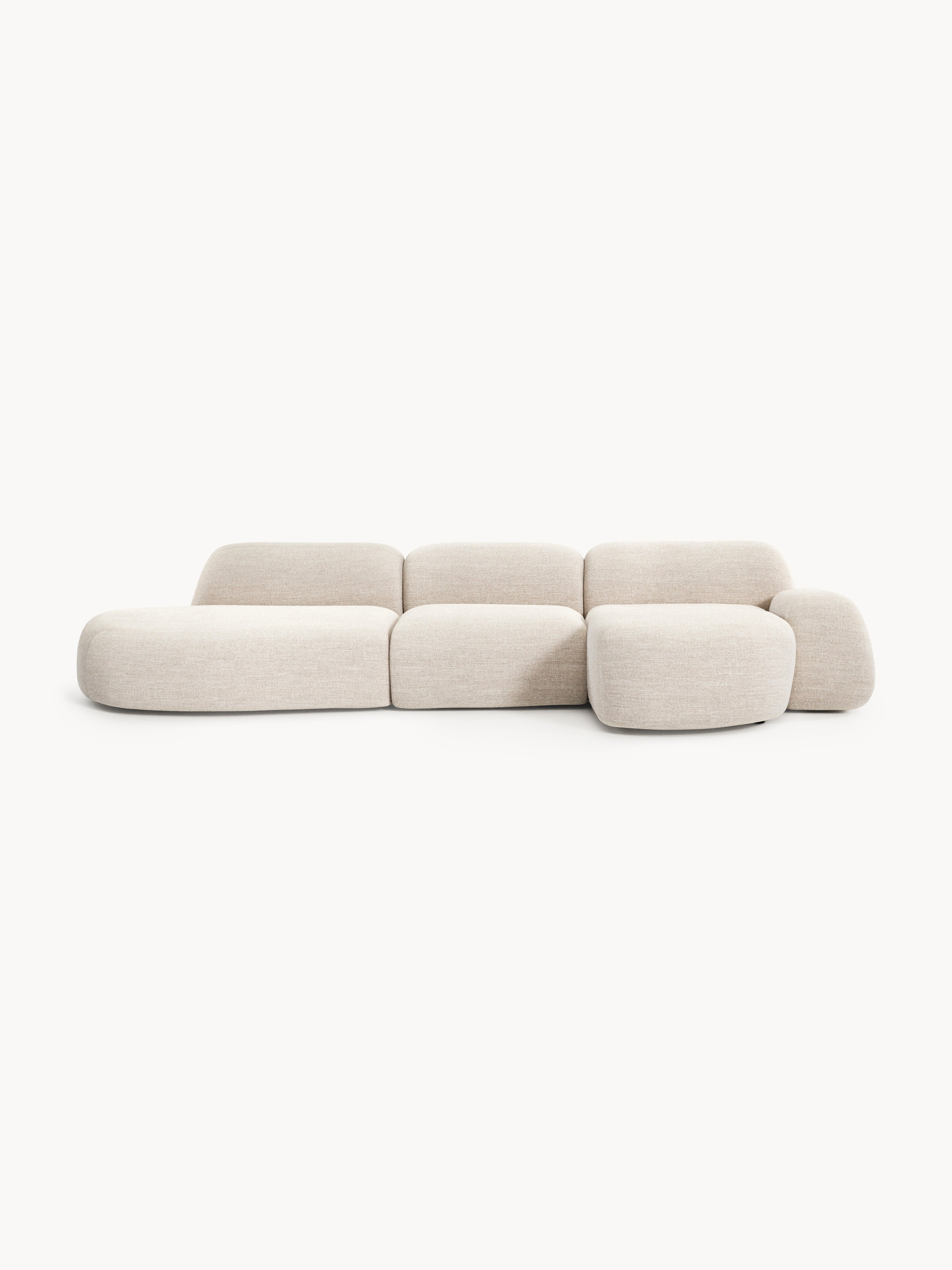 Galeriebild 1 - Modulares Bouclé-Ecksofa Wolke (4-Sitzer) mit Chaiselongue