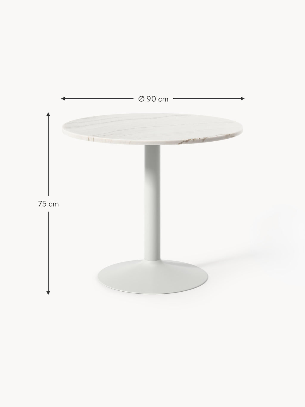 Runder Marmor-Esstisch Miley, Ø 90 cm