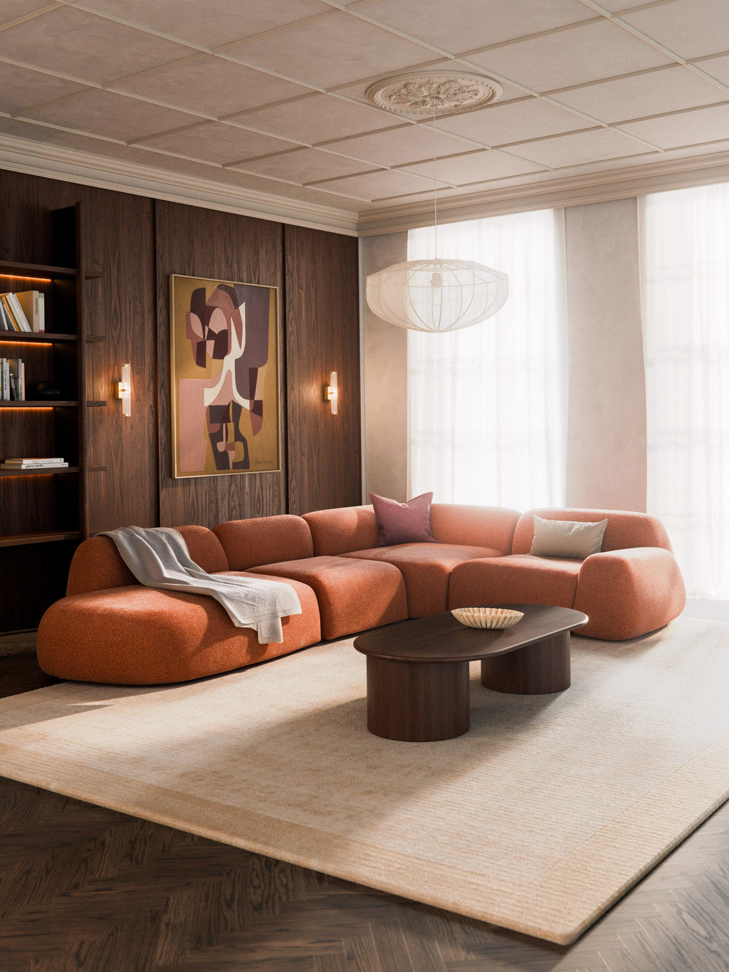 Modulares XL-Ecksofa Wolke mit Chaiselongue