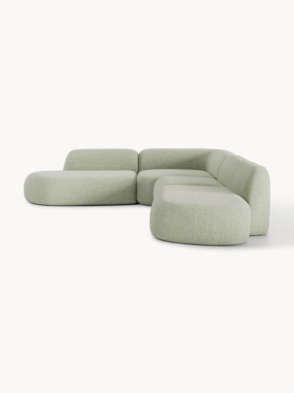 Modulares Bouclé-XL-Ecksofa Wolke mit Chaiselongue