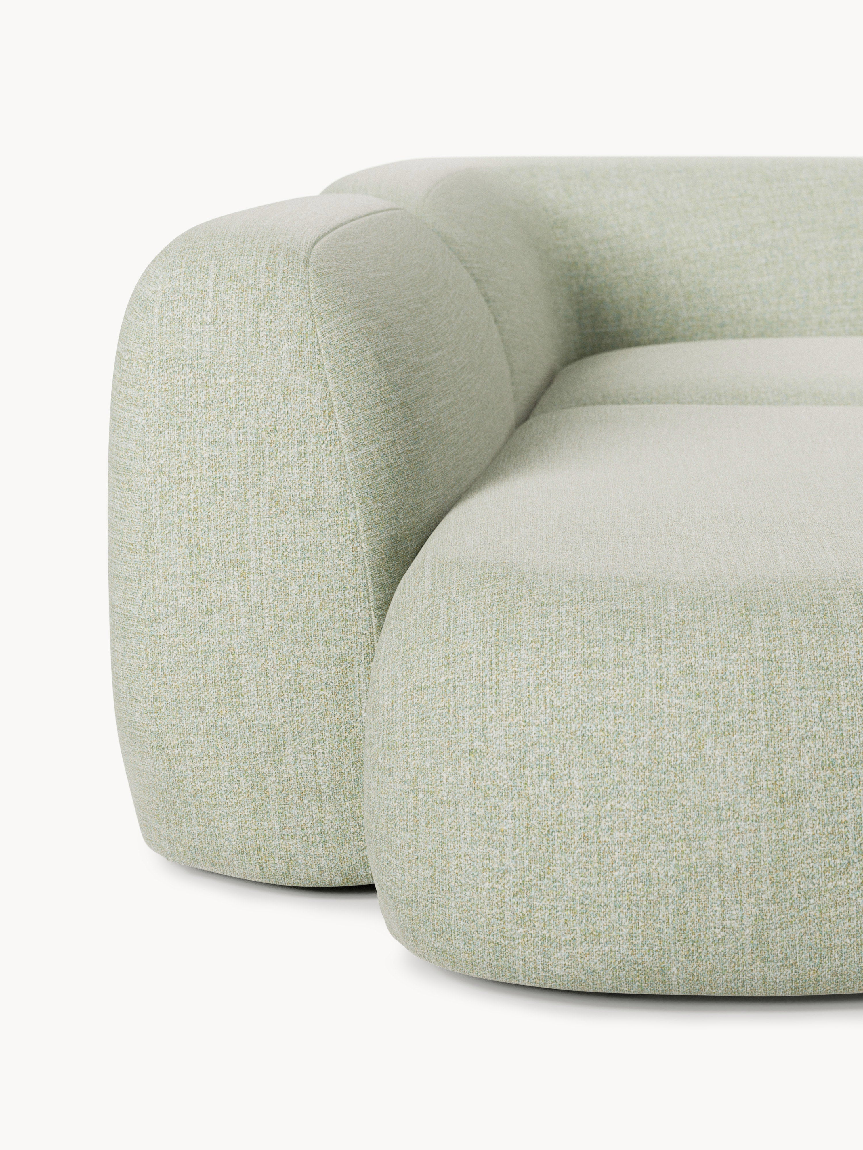 Modulares Bouclé-XL-Ecksofa Wolke mit Chaiselongue