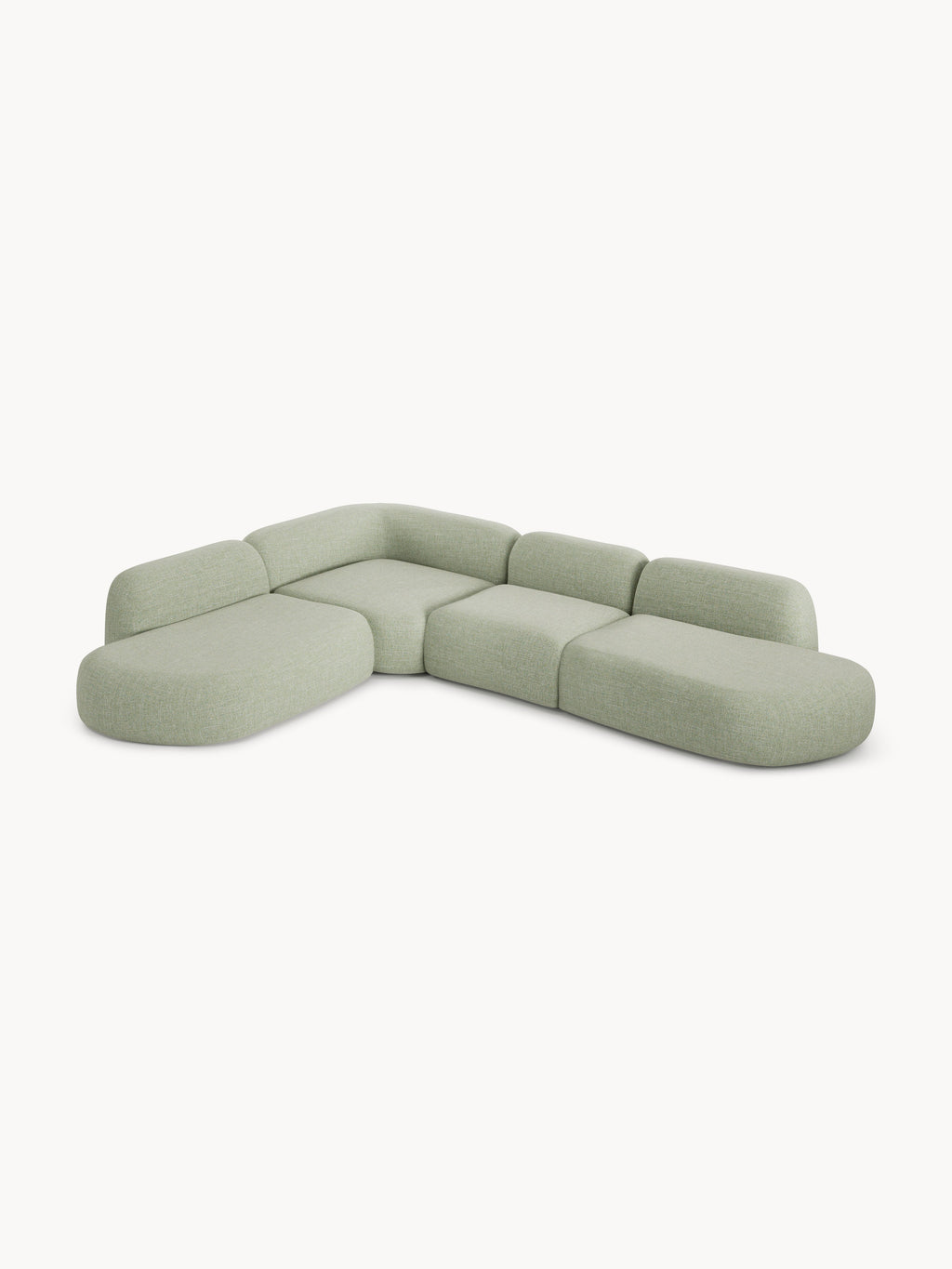 Modulares Bouclé-XL-Ecksofa Wolke mit Chaiselongue