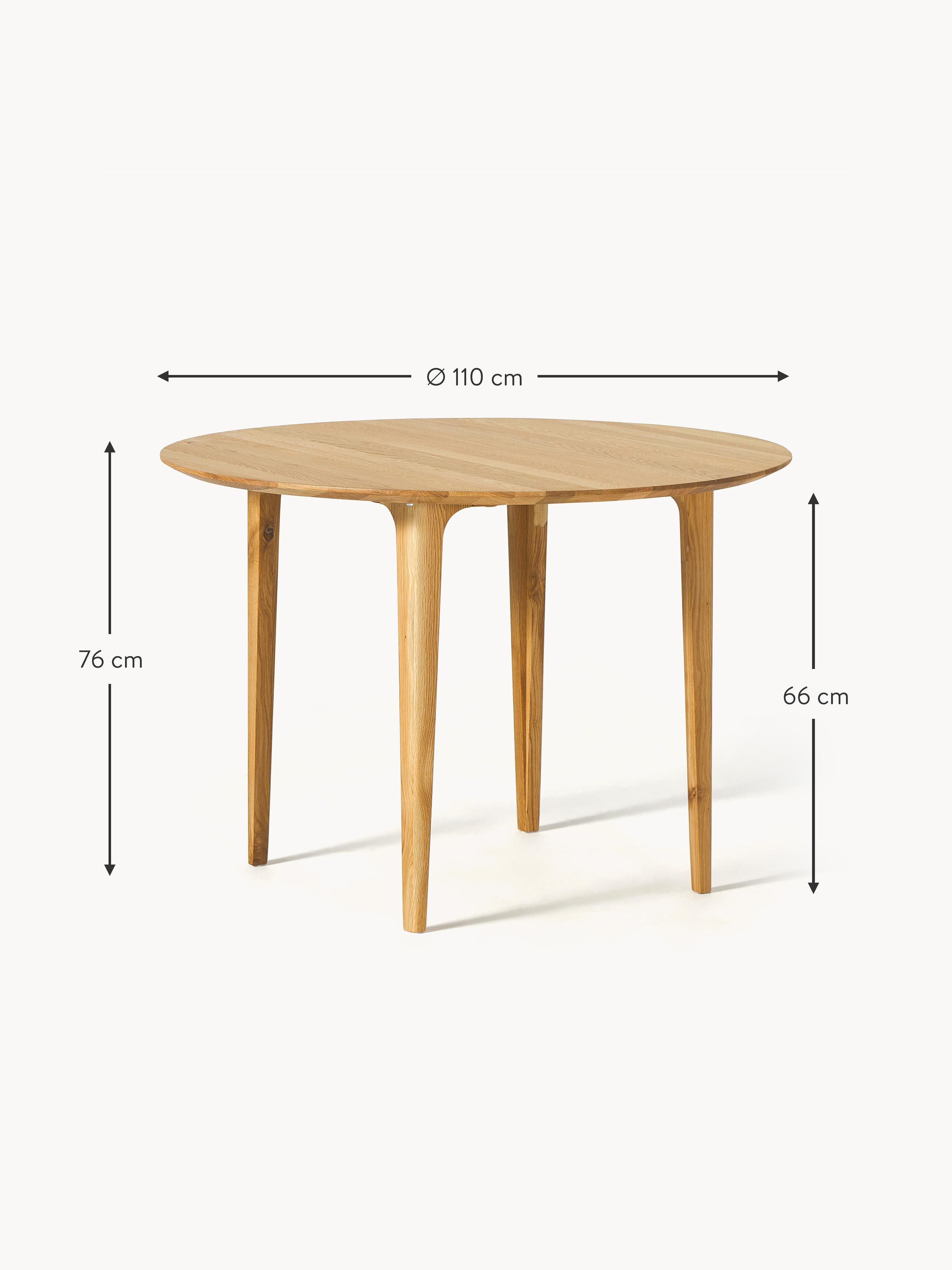 Runder Esstisch Archie aus Eichenholz, Ø 110 cm