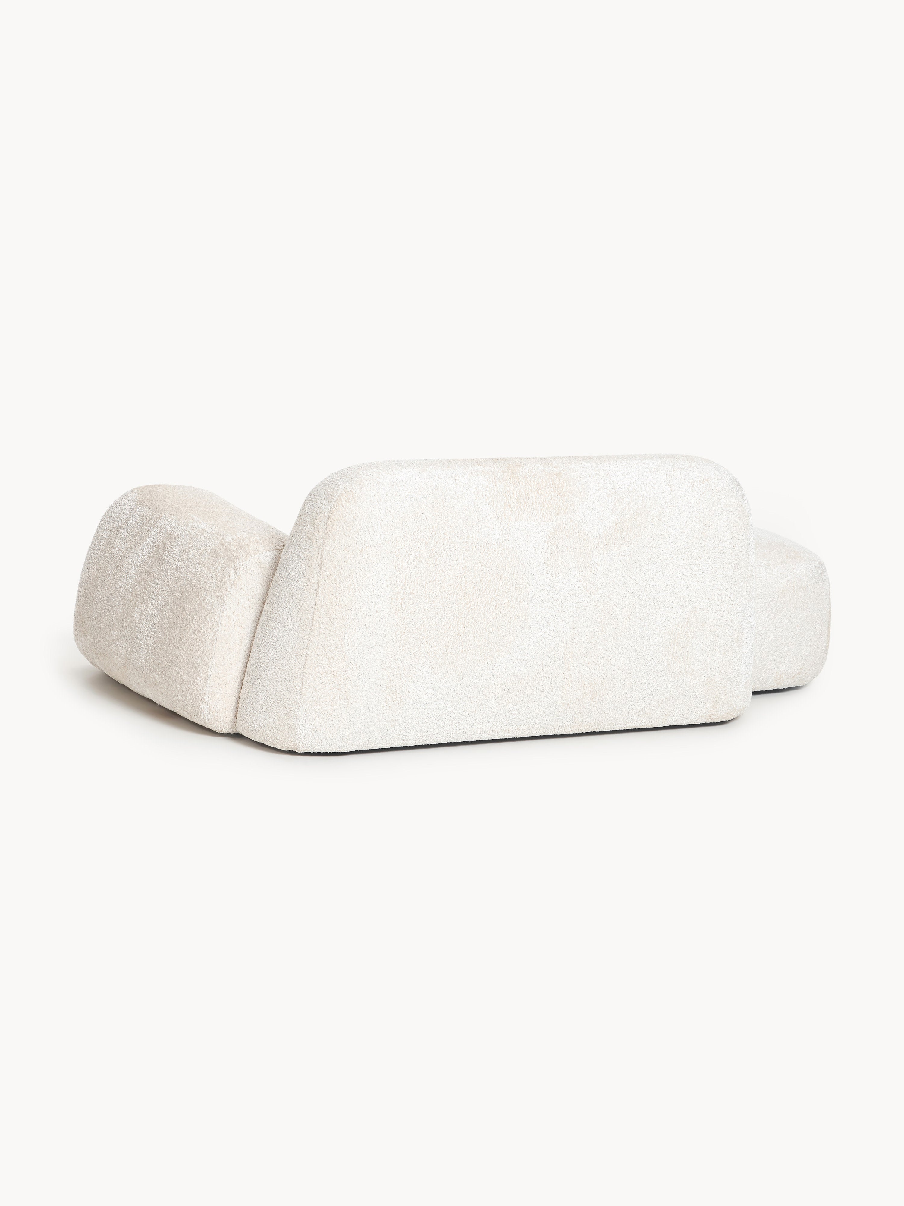 Teddy-Bouclé-Sofa Wolke (2-Sitzer) mit Chaiselongue