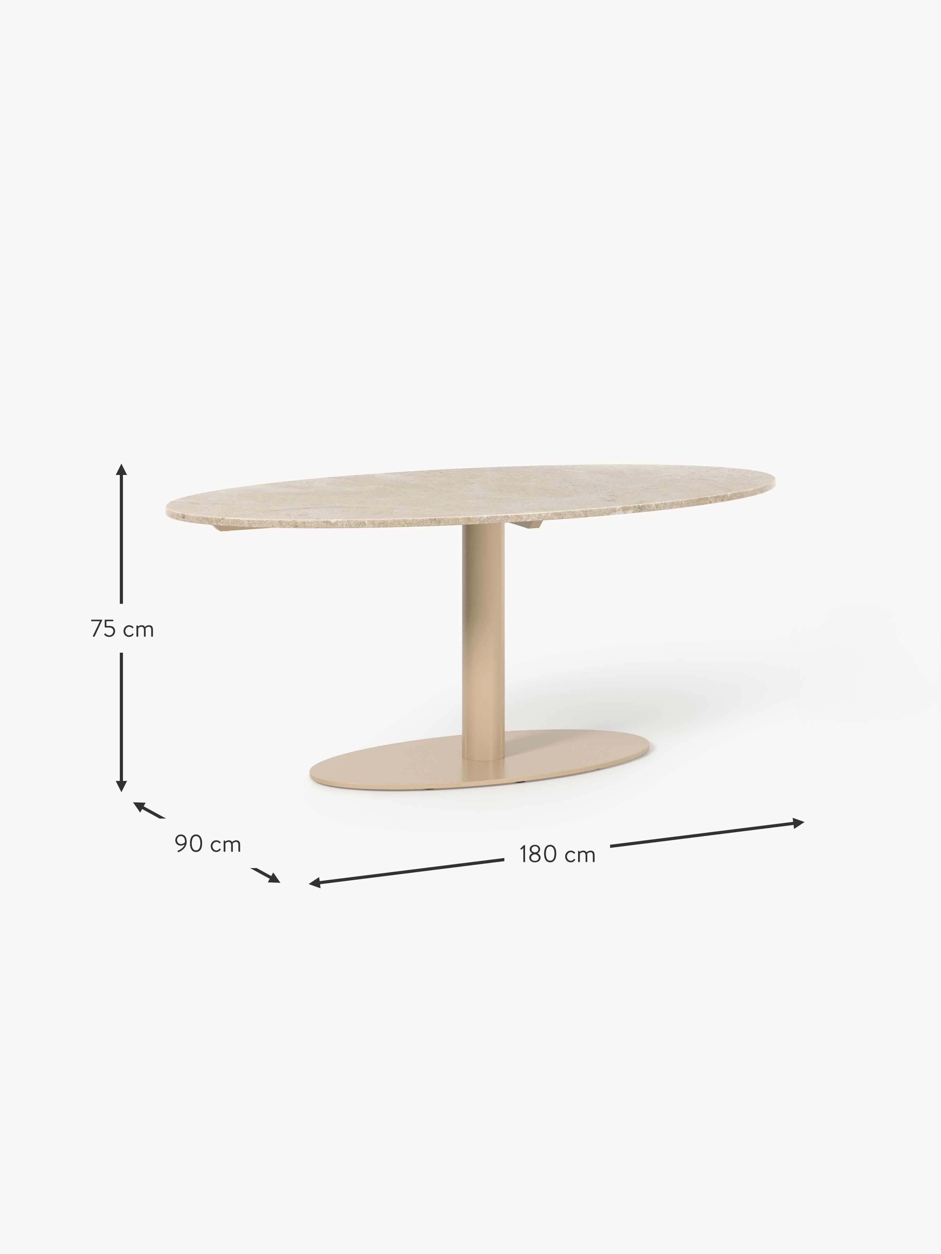 Ovaler Marmor-Esstisch Miley, 180 x 90 cm