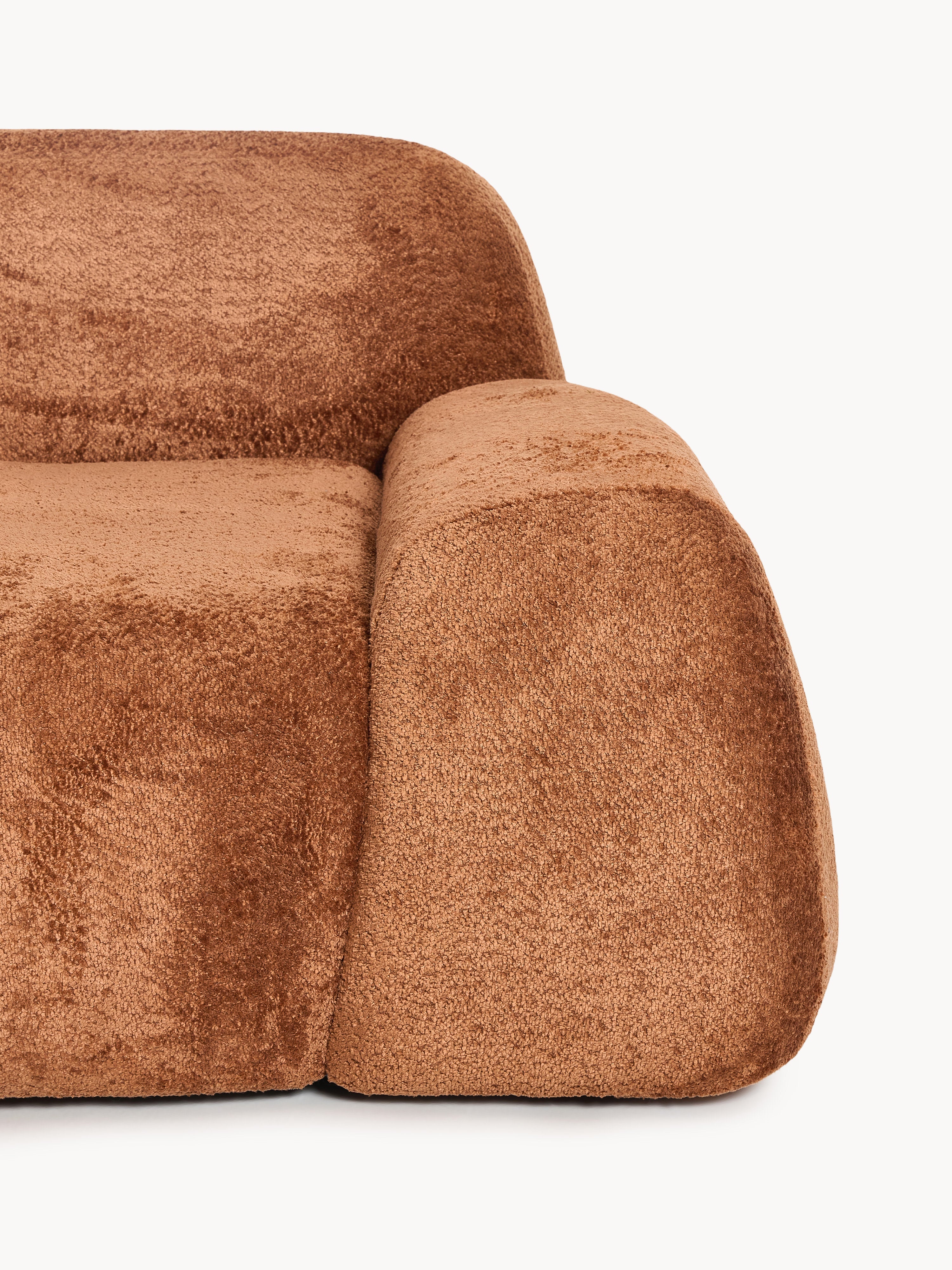 XL Modulares Teddy-Bouclé-Ecksofa Wolke mit Chaiselongue