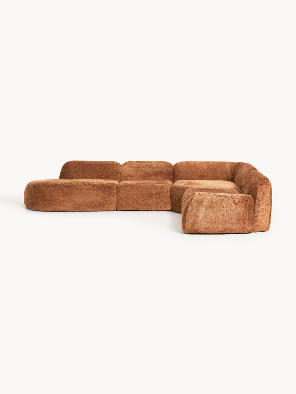 Galeriebild 1 - XL Modulares Teddy-Bouclé-Ecksofa Wolke mit Chaiselongue