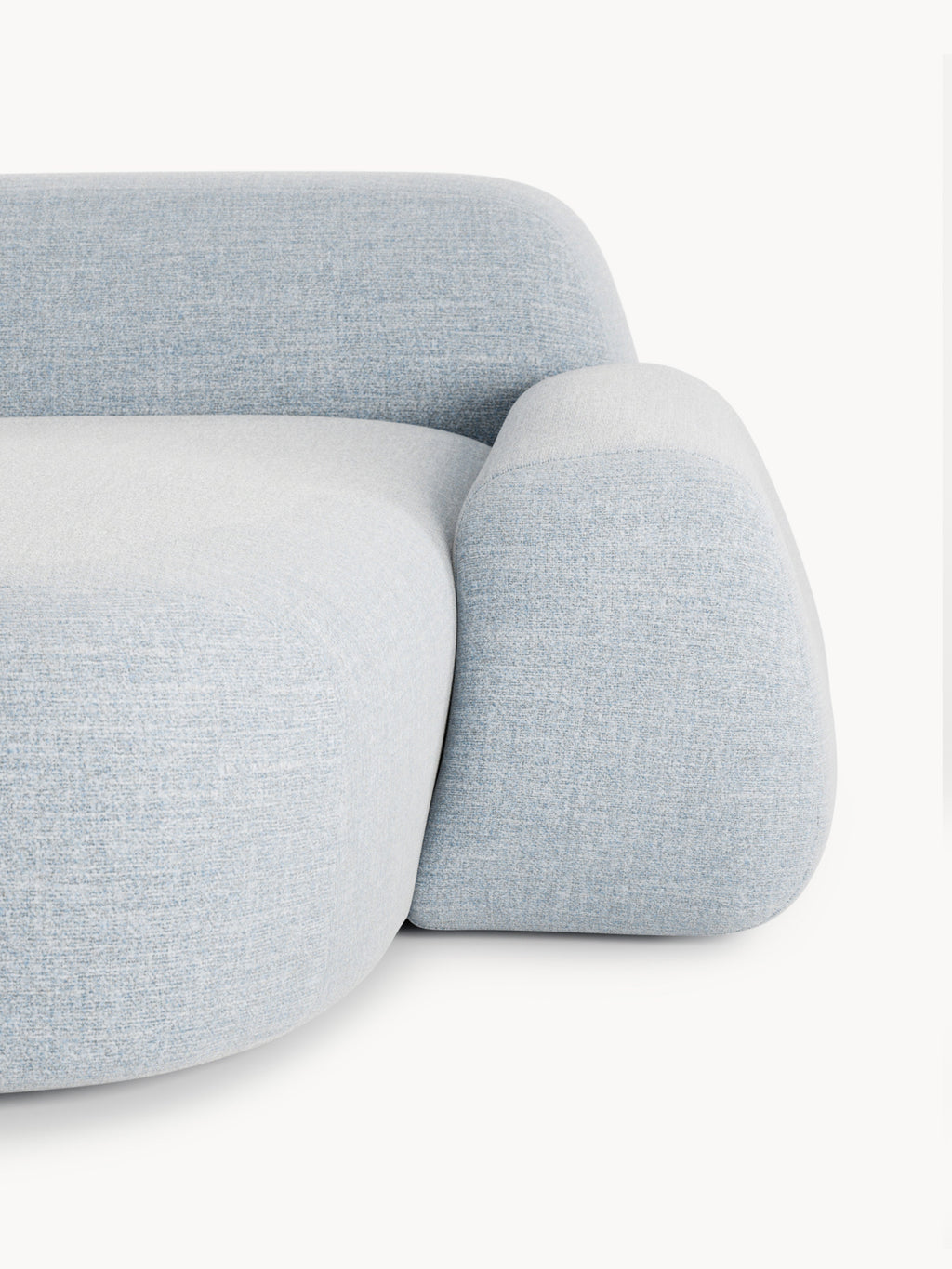Modulares Bouclé-Ecksofa Wolke (4-Sitzer) mit Chaiselongue