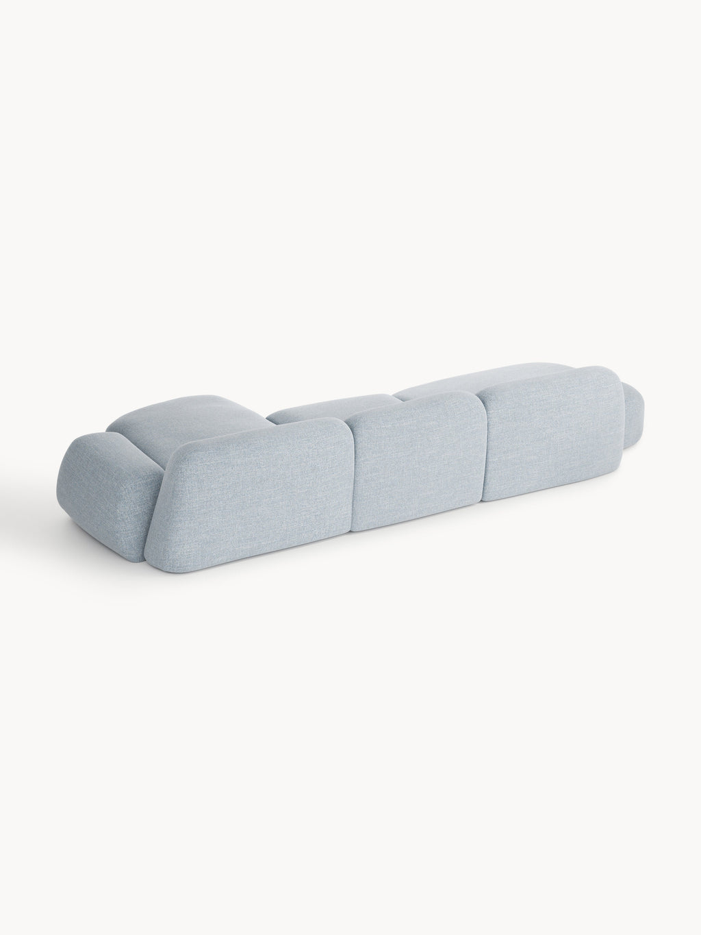 Modulares Bouclé-Ecksofa Wolke (4-Sitzer) mit Chaiselongue
