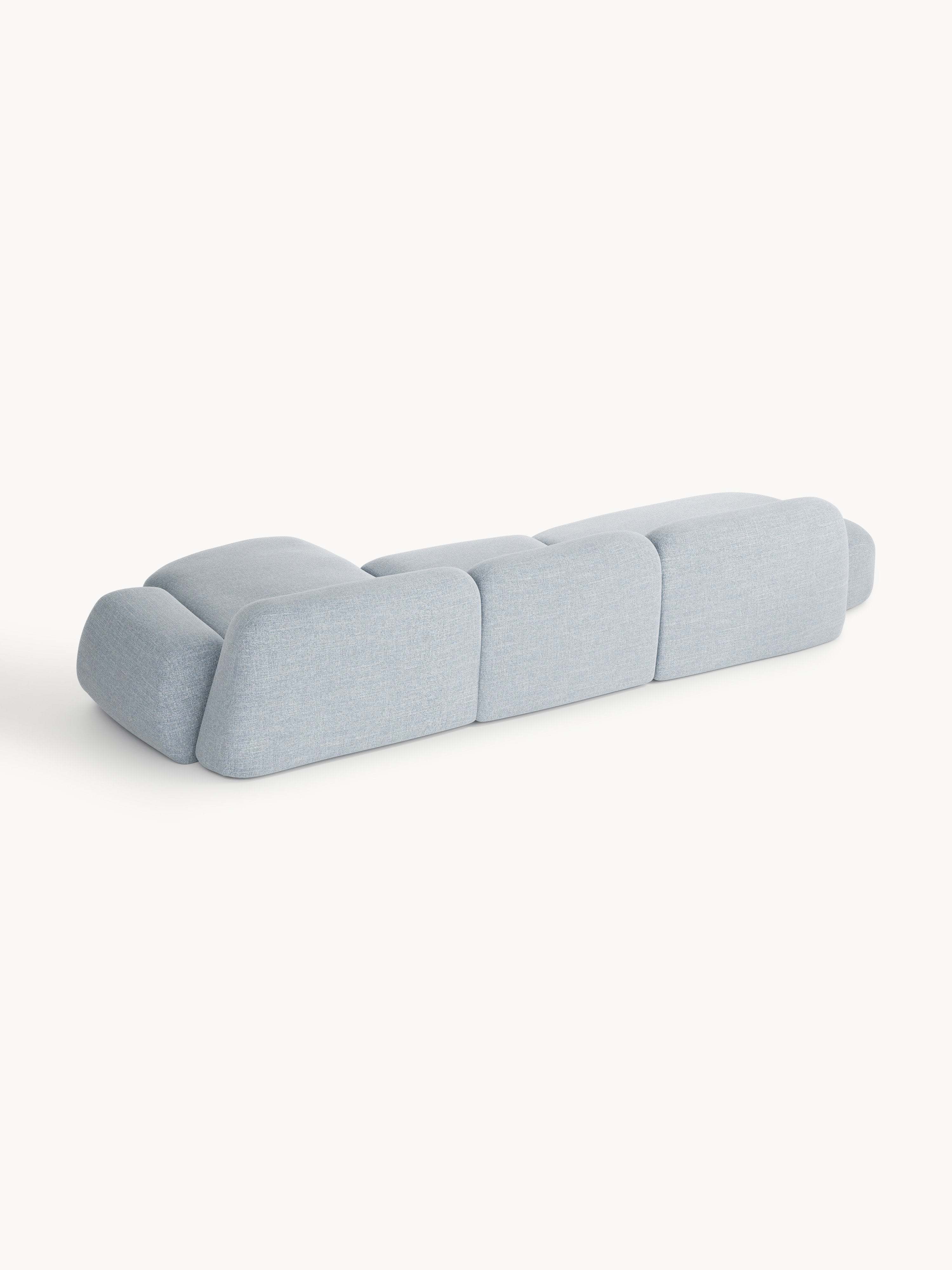 Modulares Bouclé-Ecksofa Wolke (4-Sitzer) mit Chaiselongue