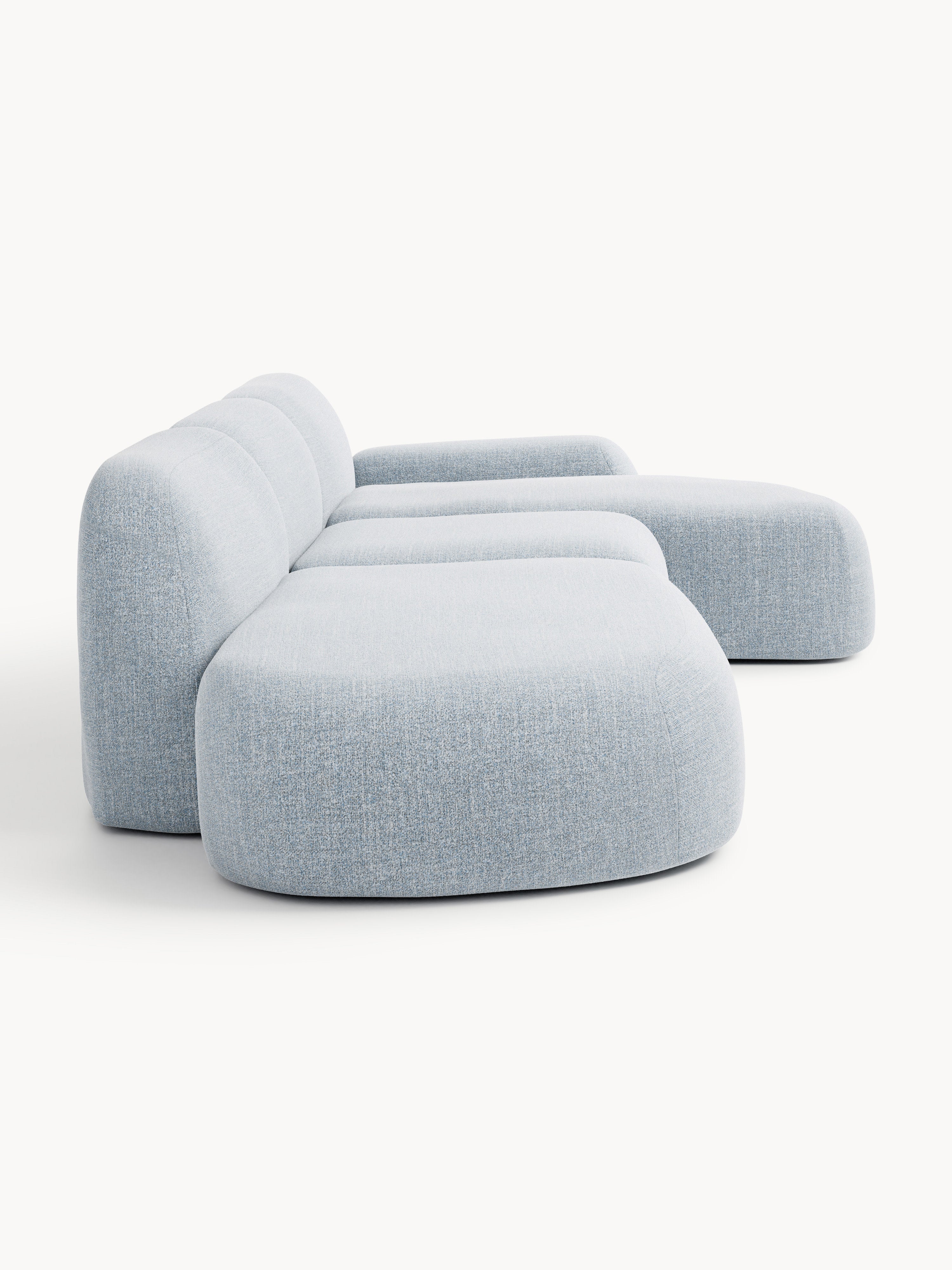 Modulares Bouclé-Ecksofa Wolke (4-Sitzer) mit Chaiselongue