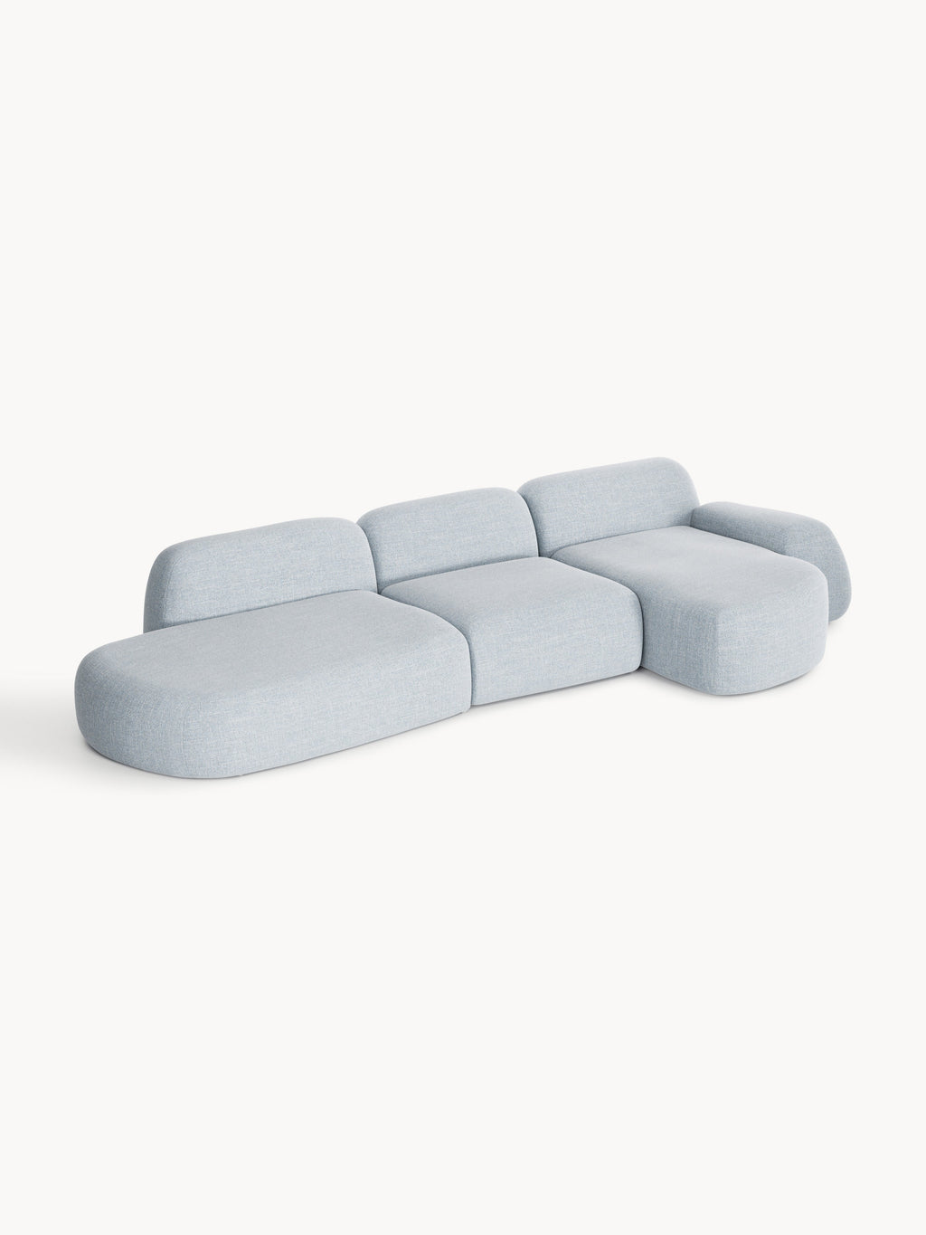 Modulares Bouclé-Ecksofa Wolke (4-Sitzer) mit Chaiselongue