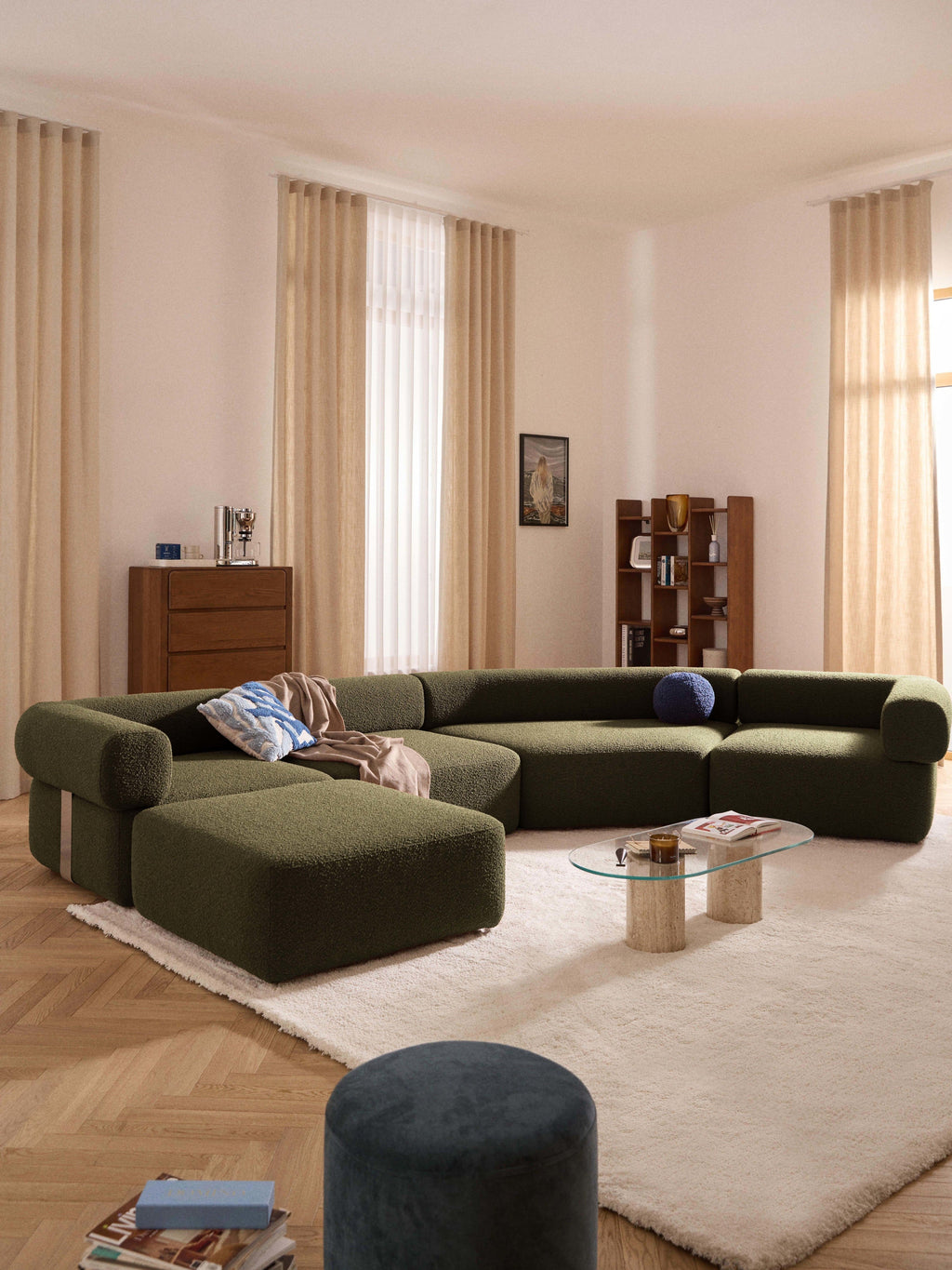 Rundes Bouclé-Eckmodul Anton