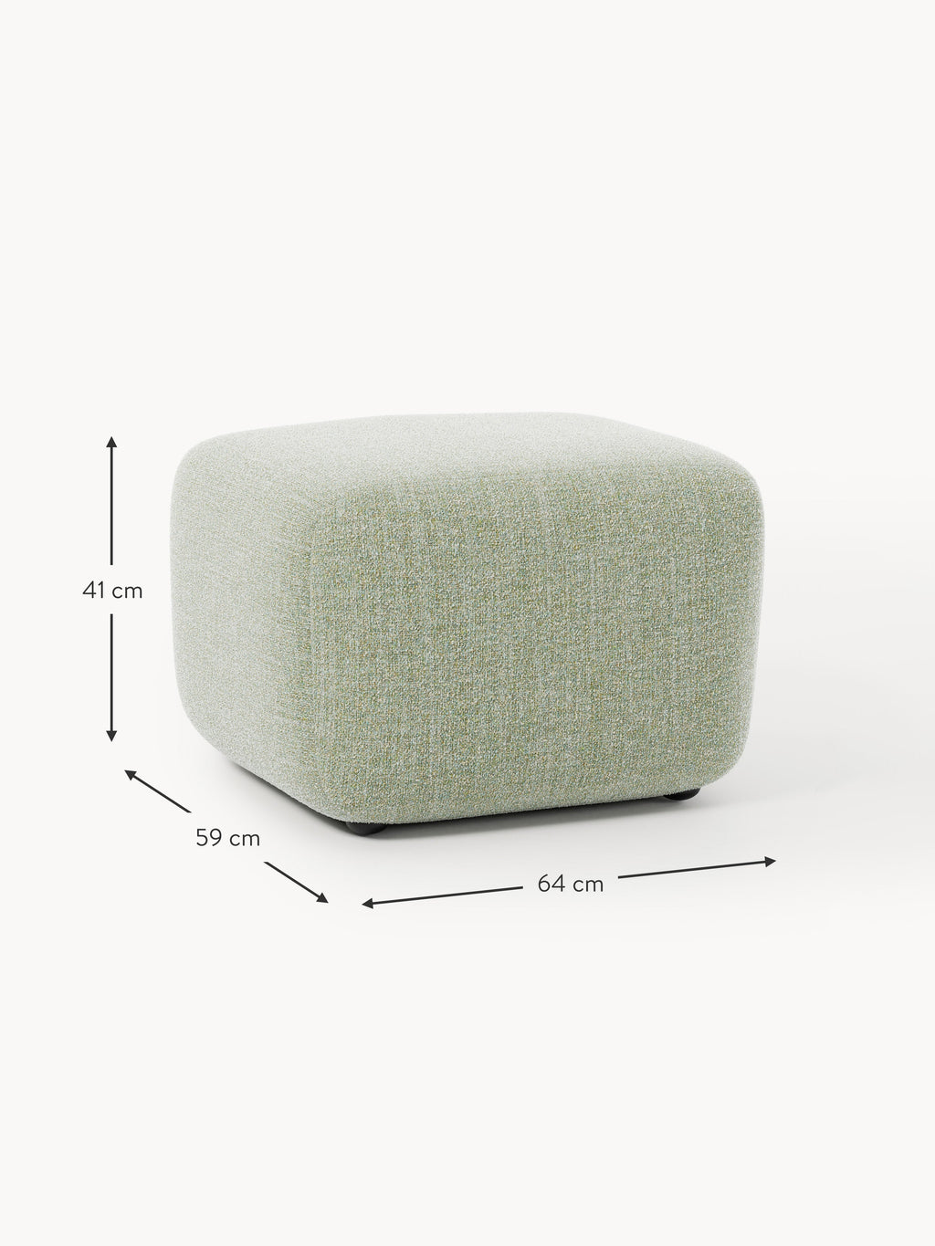 Bouclé-Sofa-Hocker Wolke