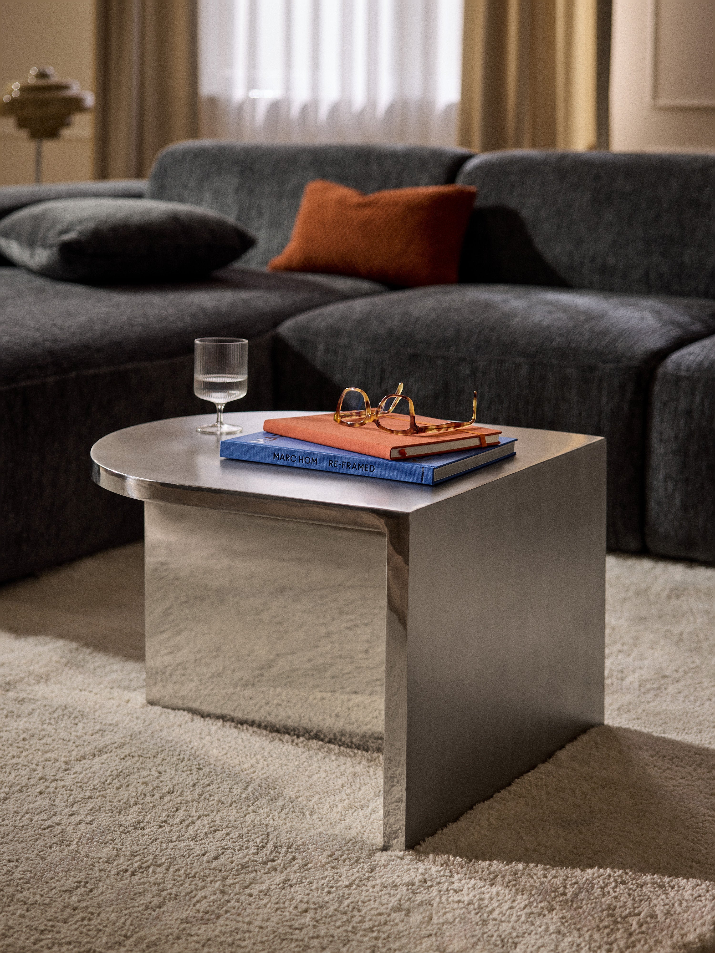 Ovaler Couchtisch Leander aus Metall