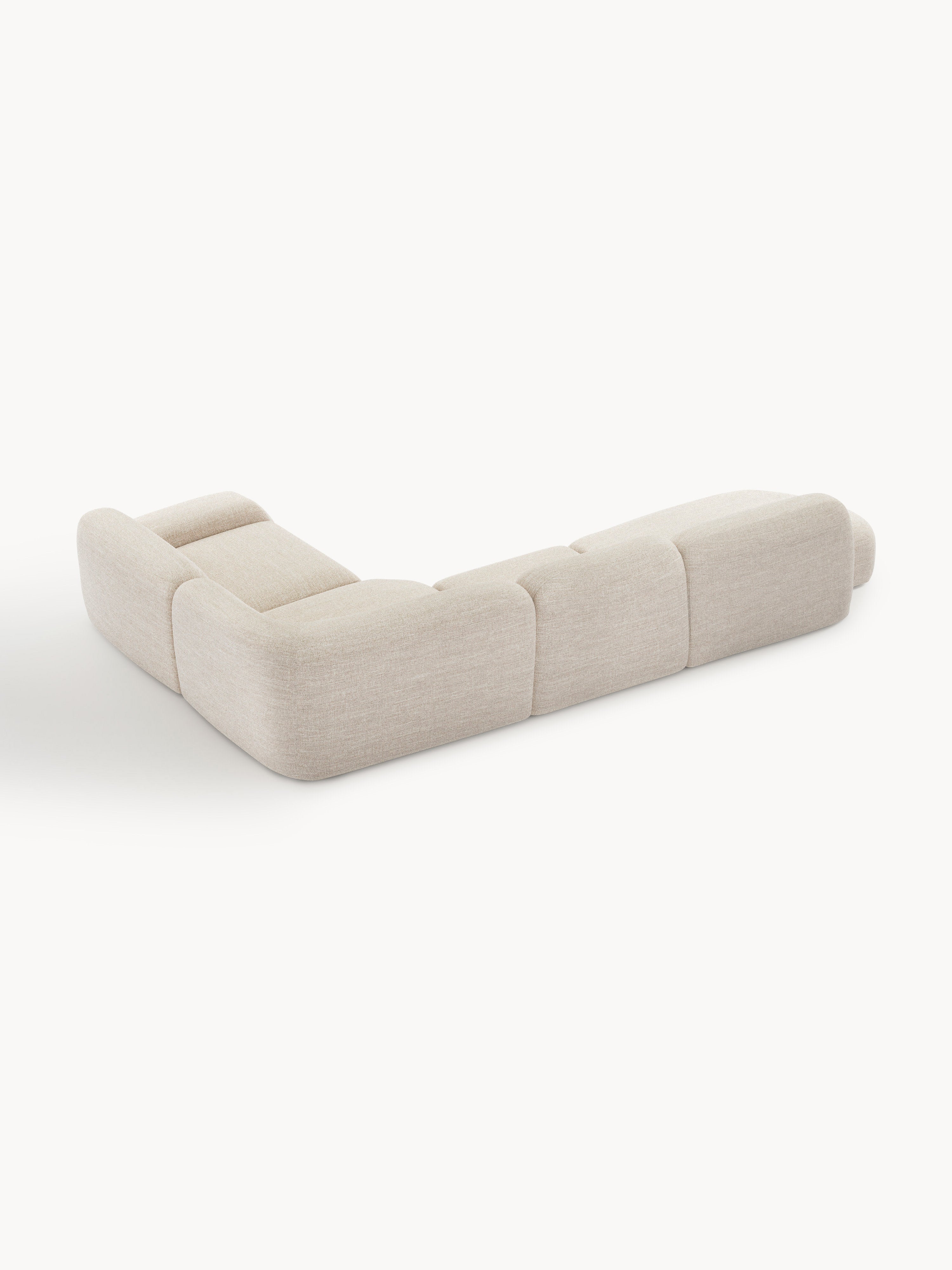 Modulares Bouclé-XL-Ecksofa Wolke mit Chaiselongue