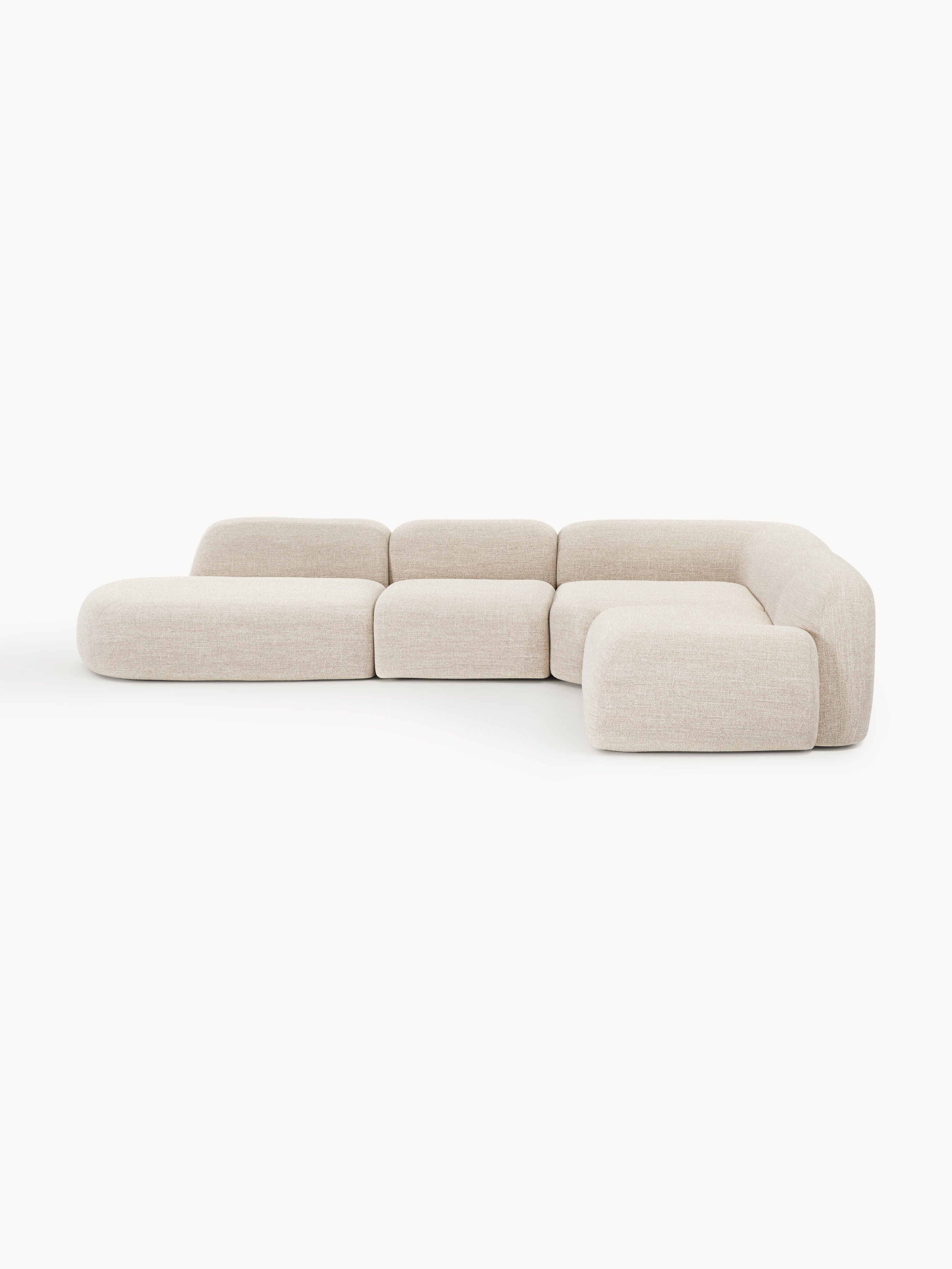 Galeriebild 1 - Modulares Bouclé-XL-Ecksofa Wolke mit Chaiselongue