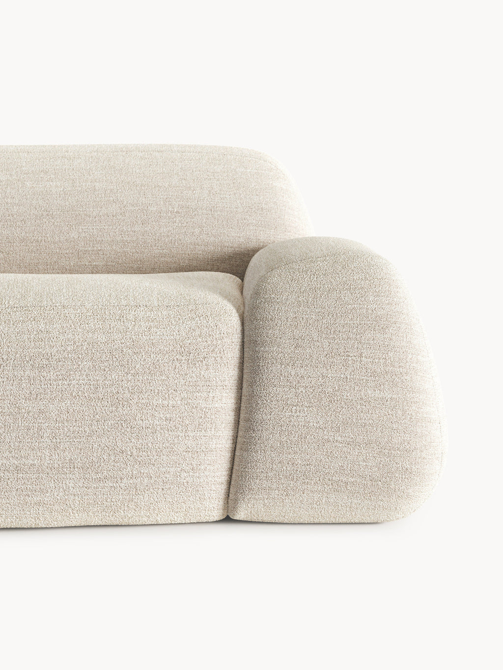 Modulares Bouclé-XL-Ecksofa Wolke mit Chaiselongue