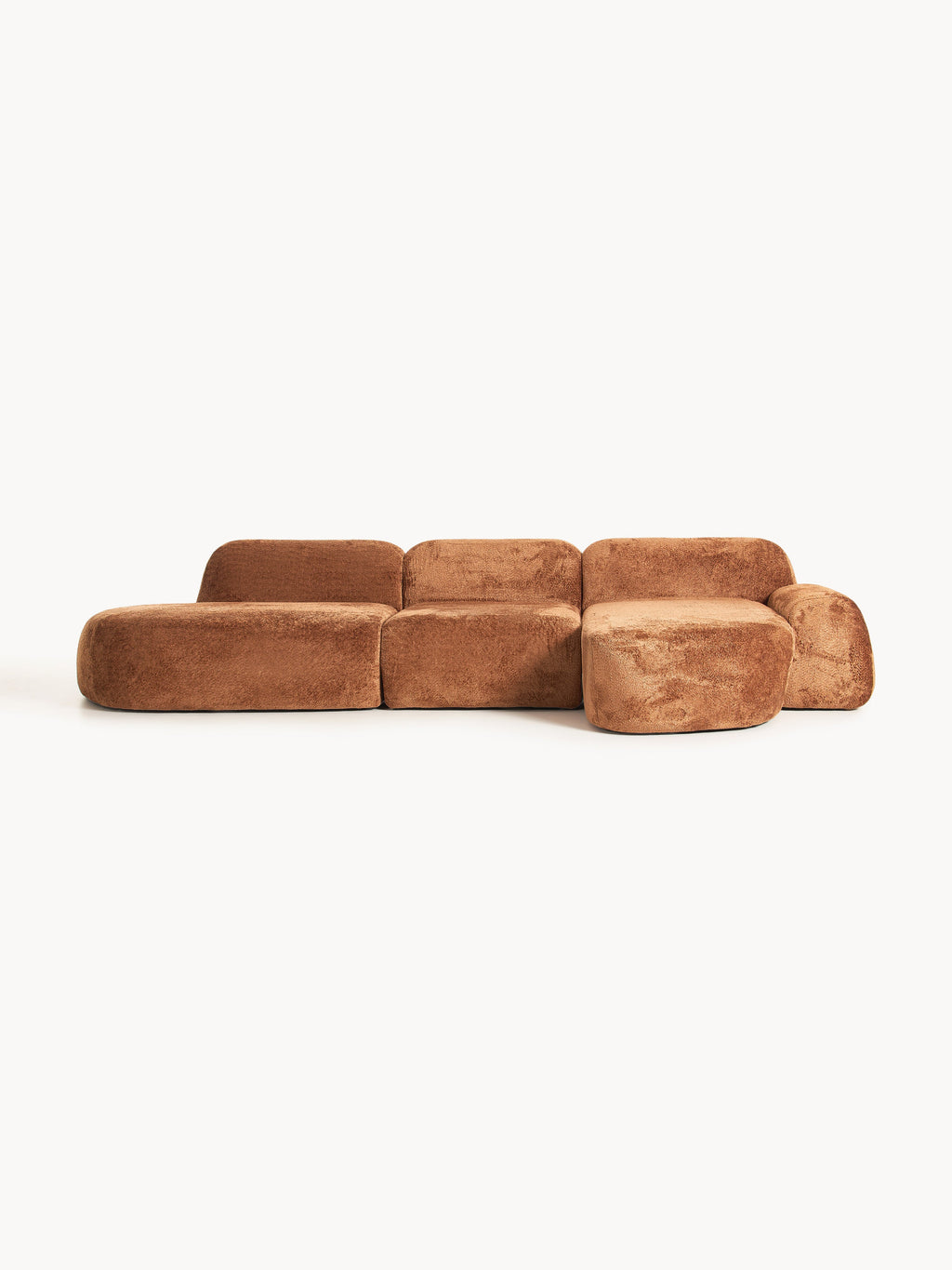 Galeriebild 1 - Modulares Teddy-Bouclé-Ecksofa Wolke (4-Sitzer) mit Chaiselongue