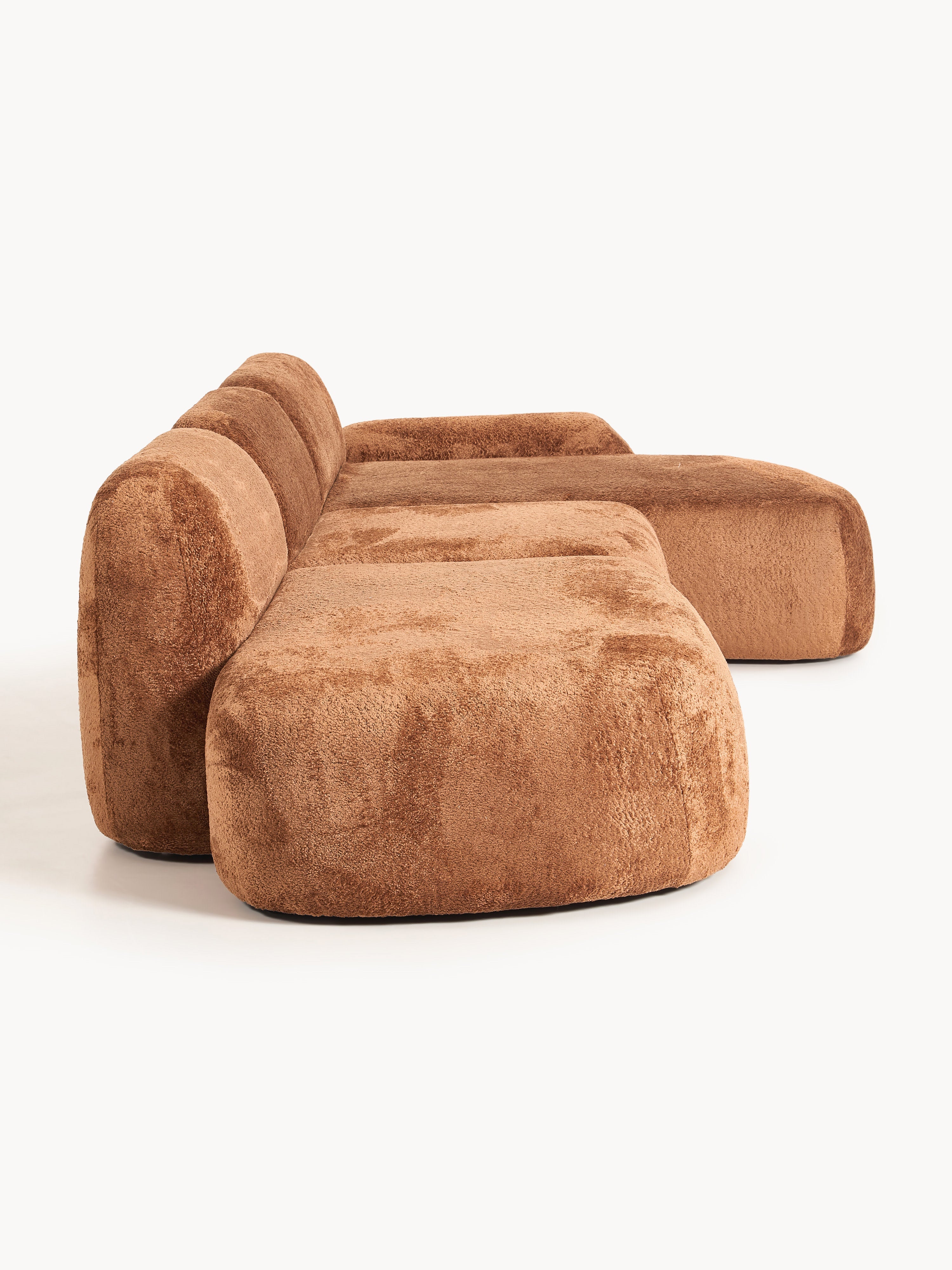 Modulares Teddy-Bouclé-Ecksofa Wolke (4-Sitzer) mit Chaiselongue