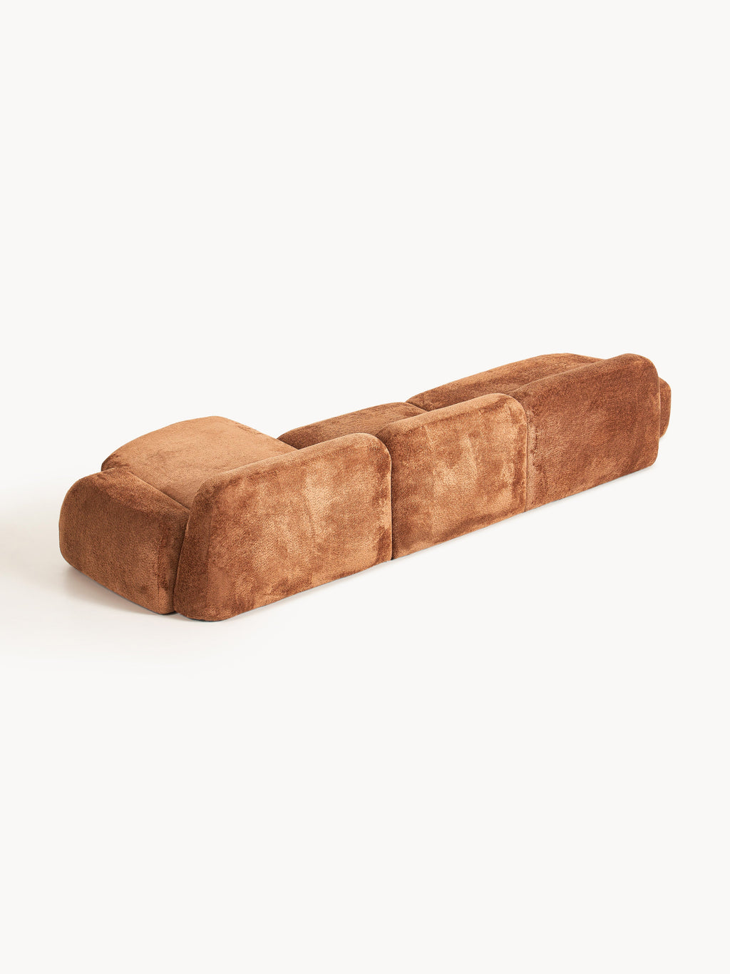 Modulares Teddy-Bouclé-Ecksofa Wolke (4-Sitzer) mit Chaiselongue