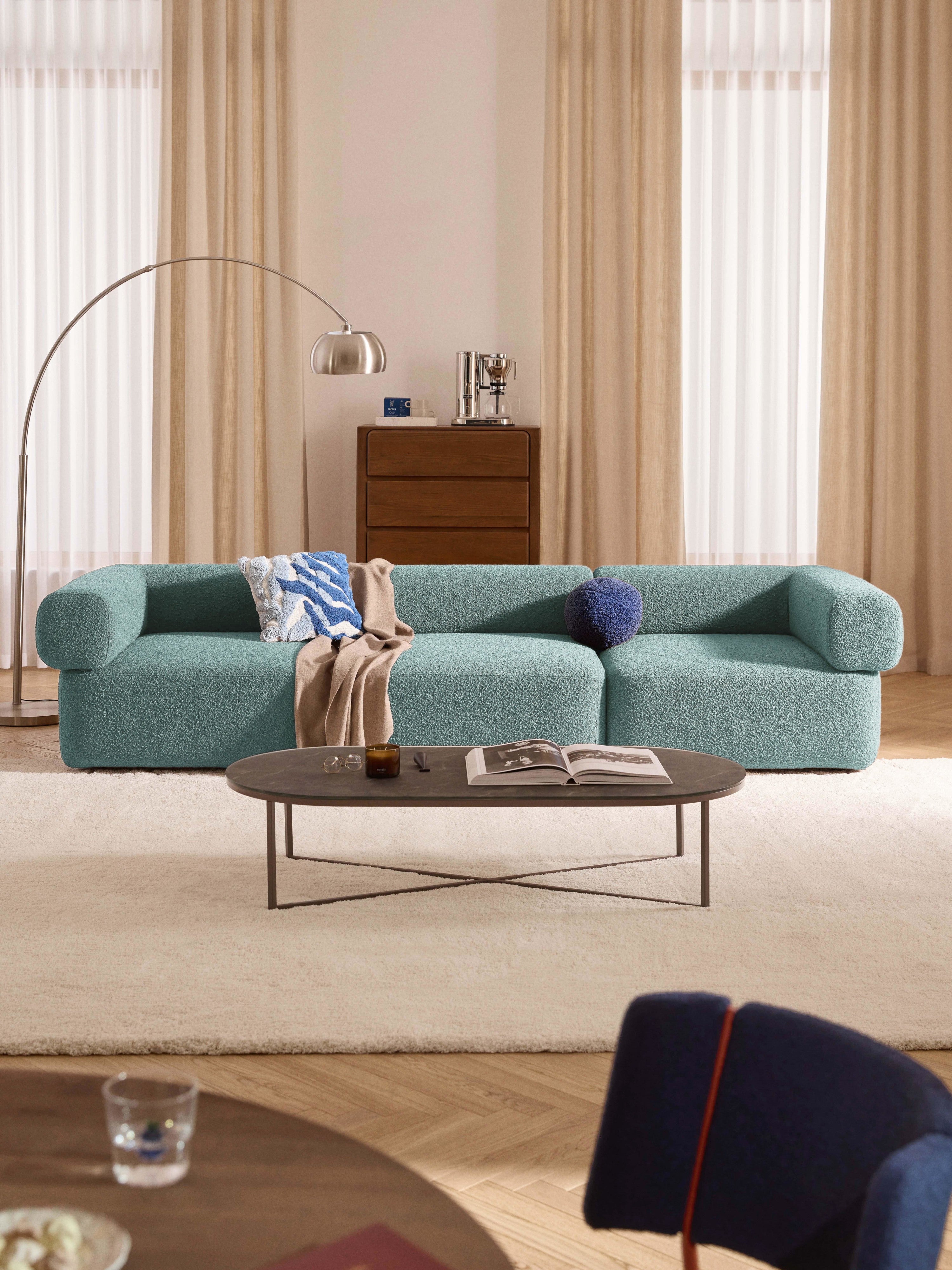 Modulares Bouclé-Sofa Anton (4-Sitzer)